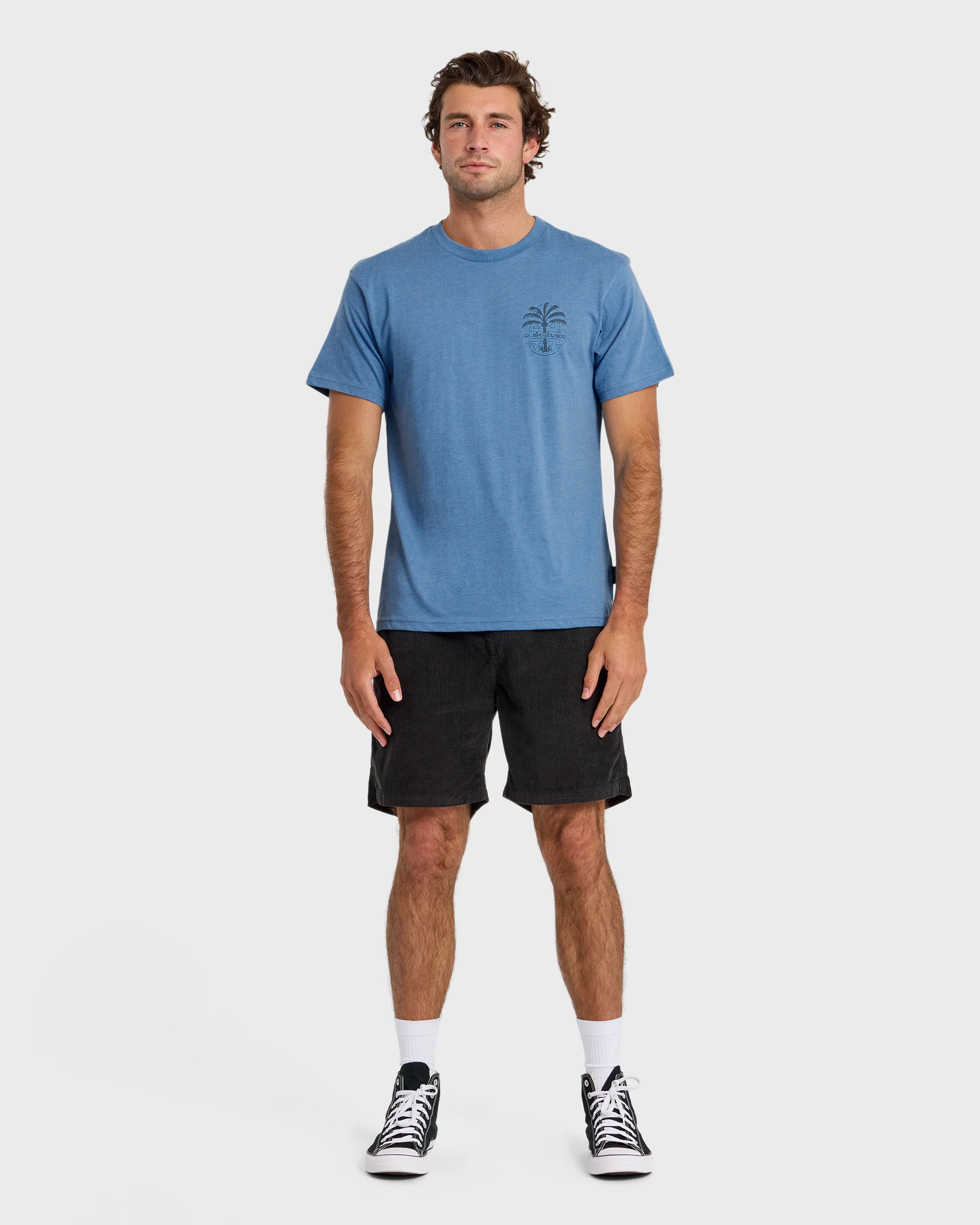 Uno Palm Short Sleeve T-Shirt - Riviera Heather 3 Uno Palm Short Sleeve T-Shirt - Riviera Heather