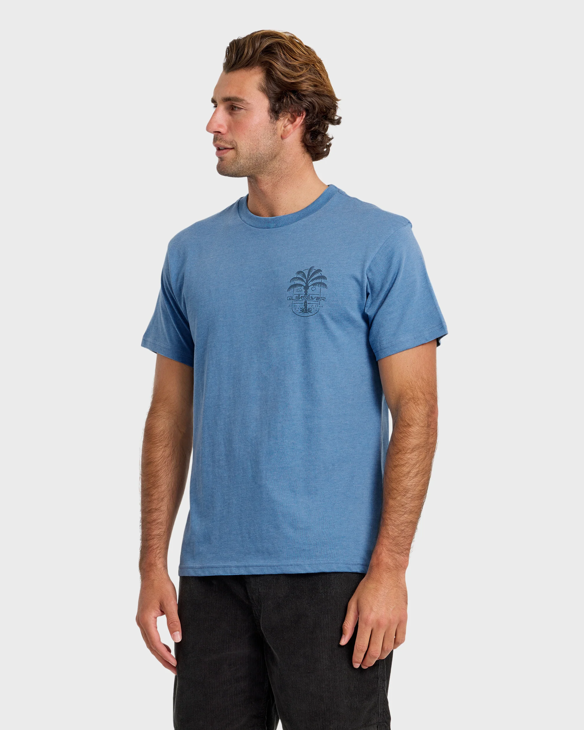 Uno Palm Short Sleeve T-Shirt - Riviera Heather 4 Uno Palm Short Sleeve T-Shirt - Riviera Heather