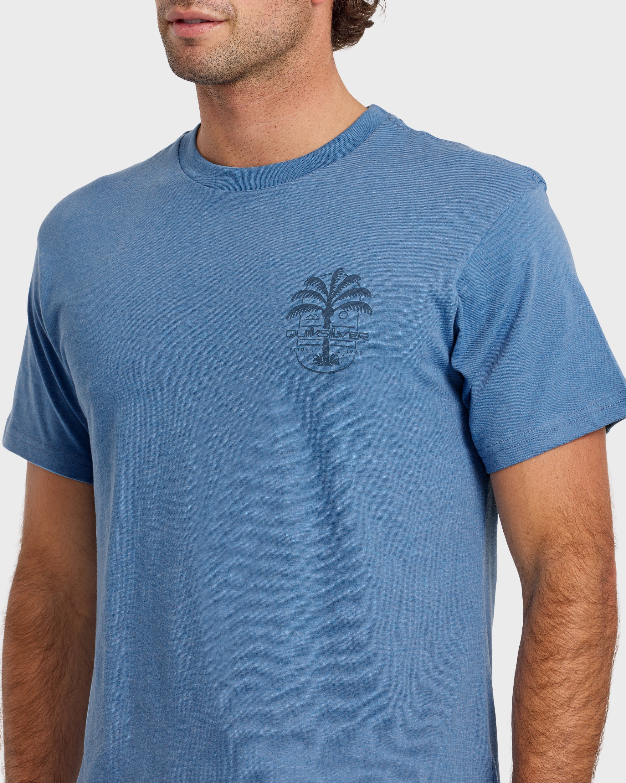 Uno Palm Short Sleeve T-Shirt - Riviera Heather 5 Uno Palm Short Sleeve T-Shirt - Riviera Heather