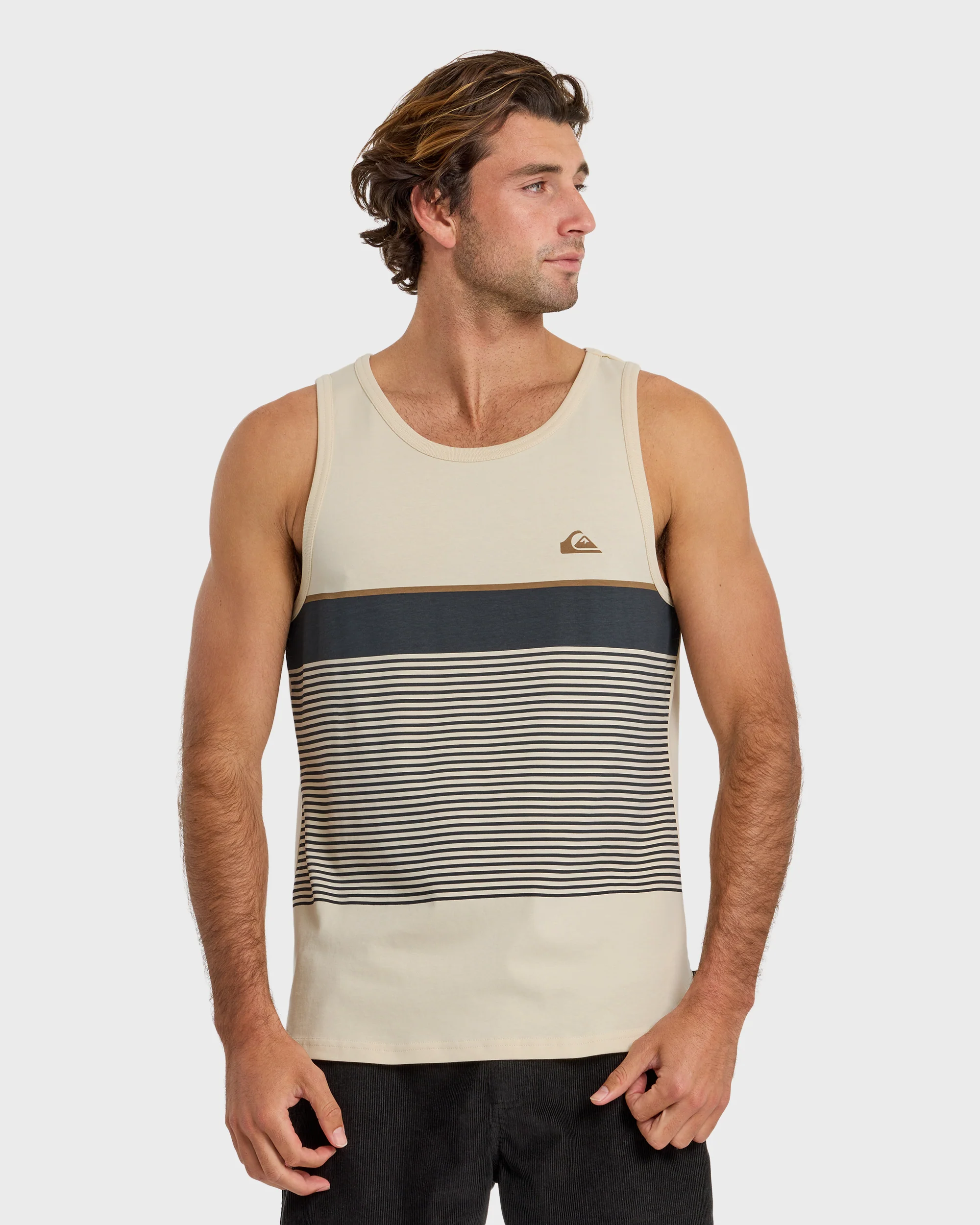 Tijuana Striped Tank - Bone White 1 Tijuana Striped Tank - Bone White