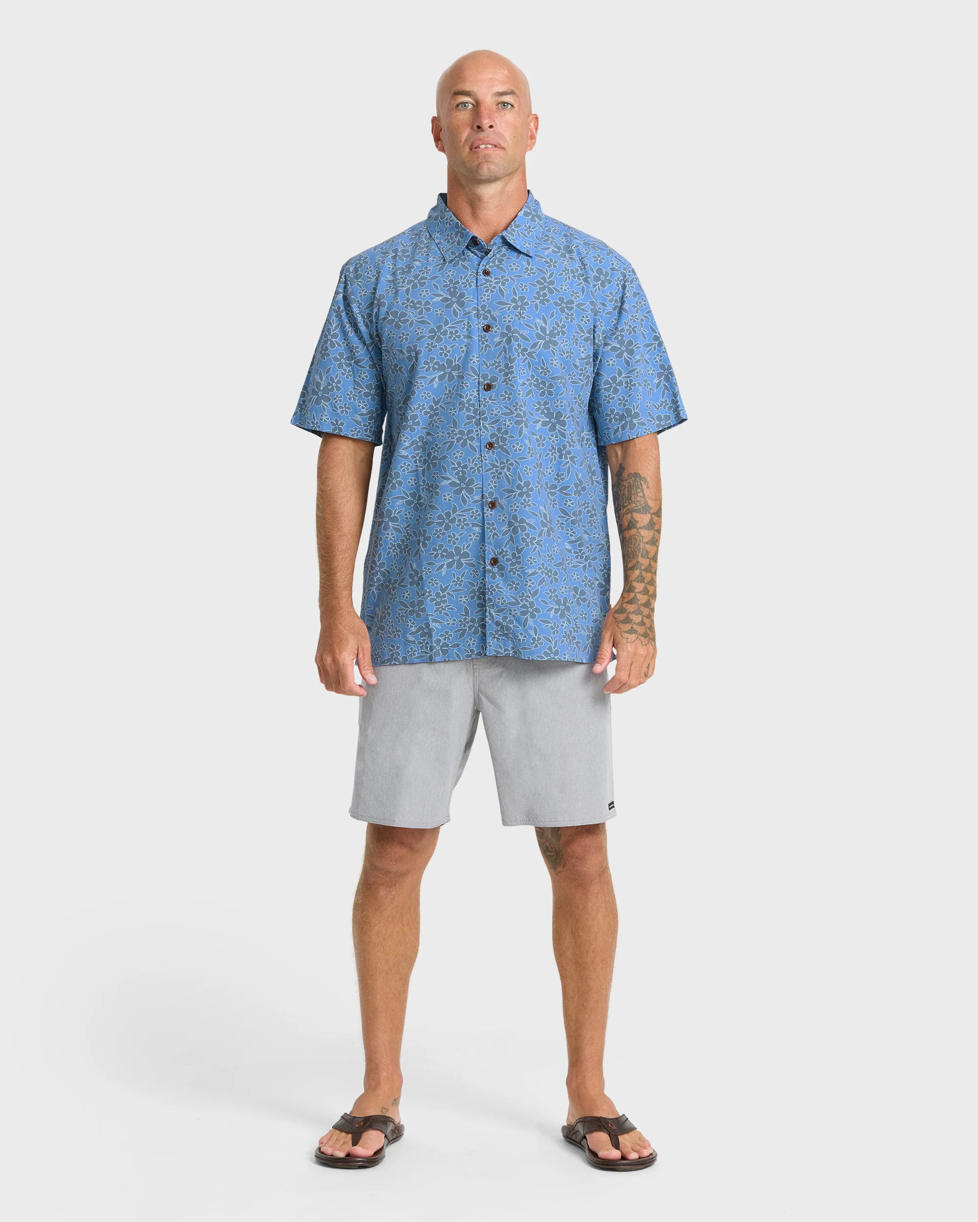 Waterman Flower Field Short Sleeve Shirt - Blue Shadow 3 Waterman Flower Field Short Sleeve Shirt - Blue Shadow