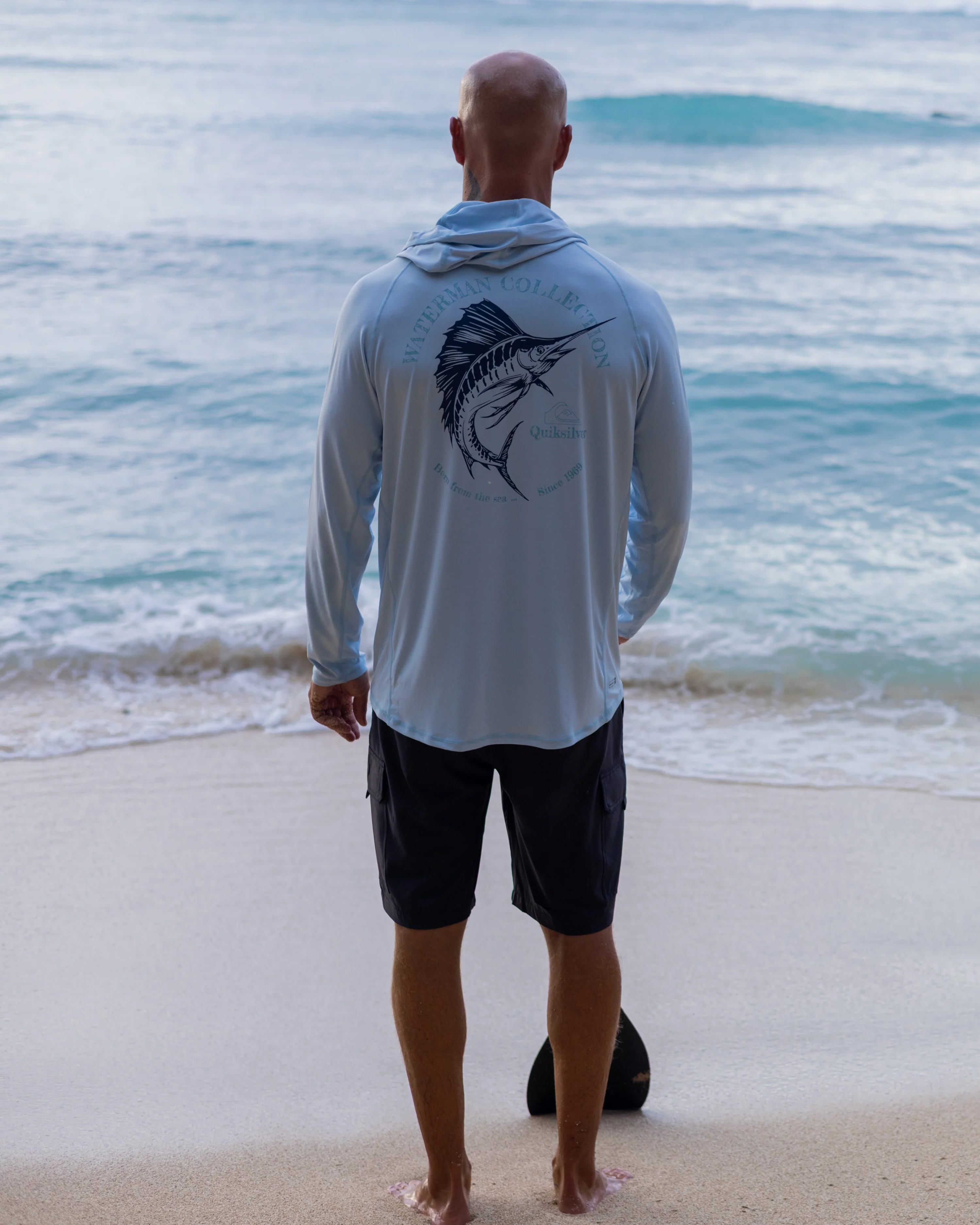 Waterman Marley Hooded Long Sleeve UPF 50 Surf Shirt - Skyway 5 Waterman Marley Hooded Long Sleeve UPF 50 Surf Shirt - Skyway