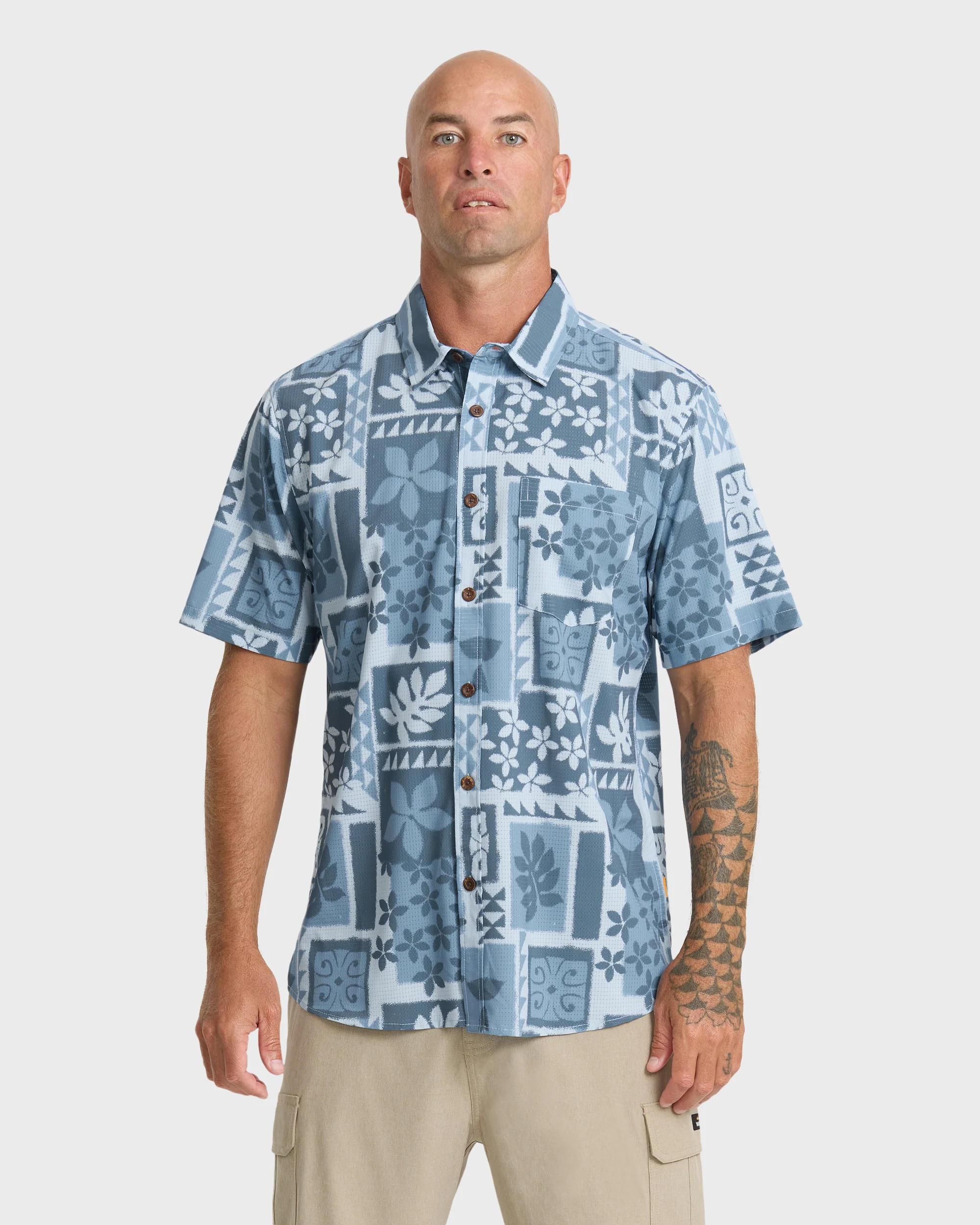 Waterman Sandy Cove Short Sleeve Woven Shirt - Skyway