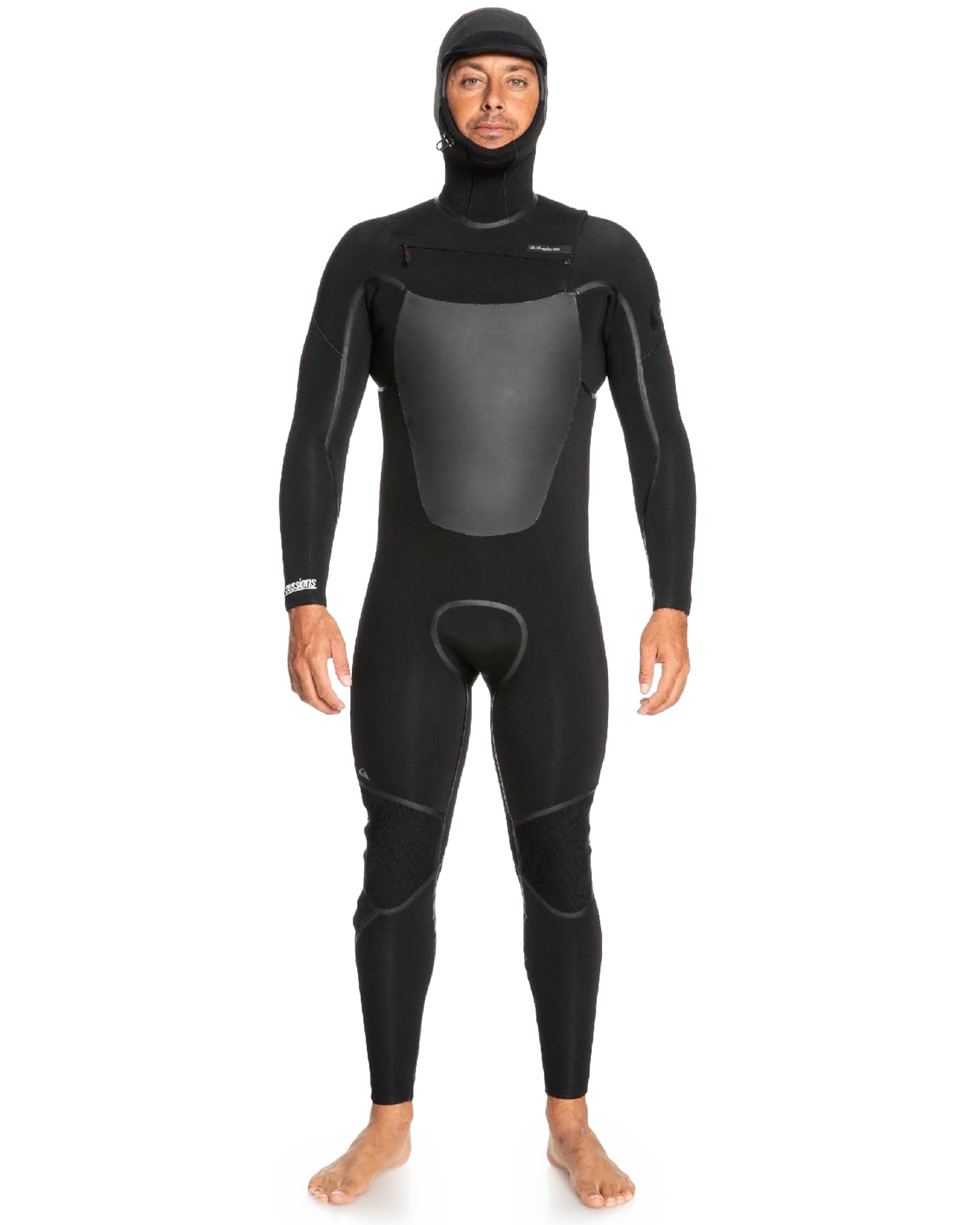 5/4/3 Marathon Sessions Hooded Chest Zip Wetsuit - Black