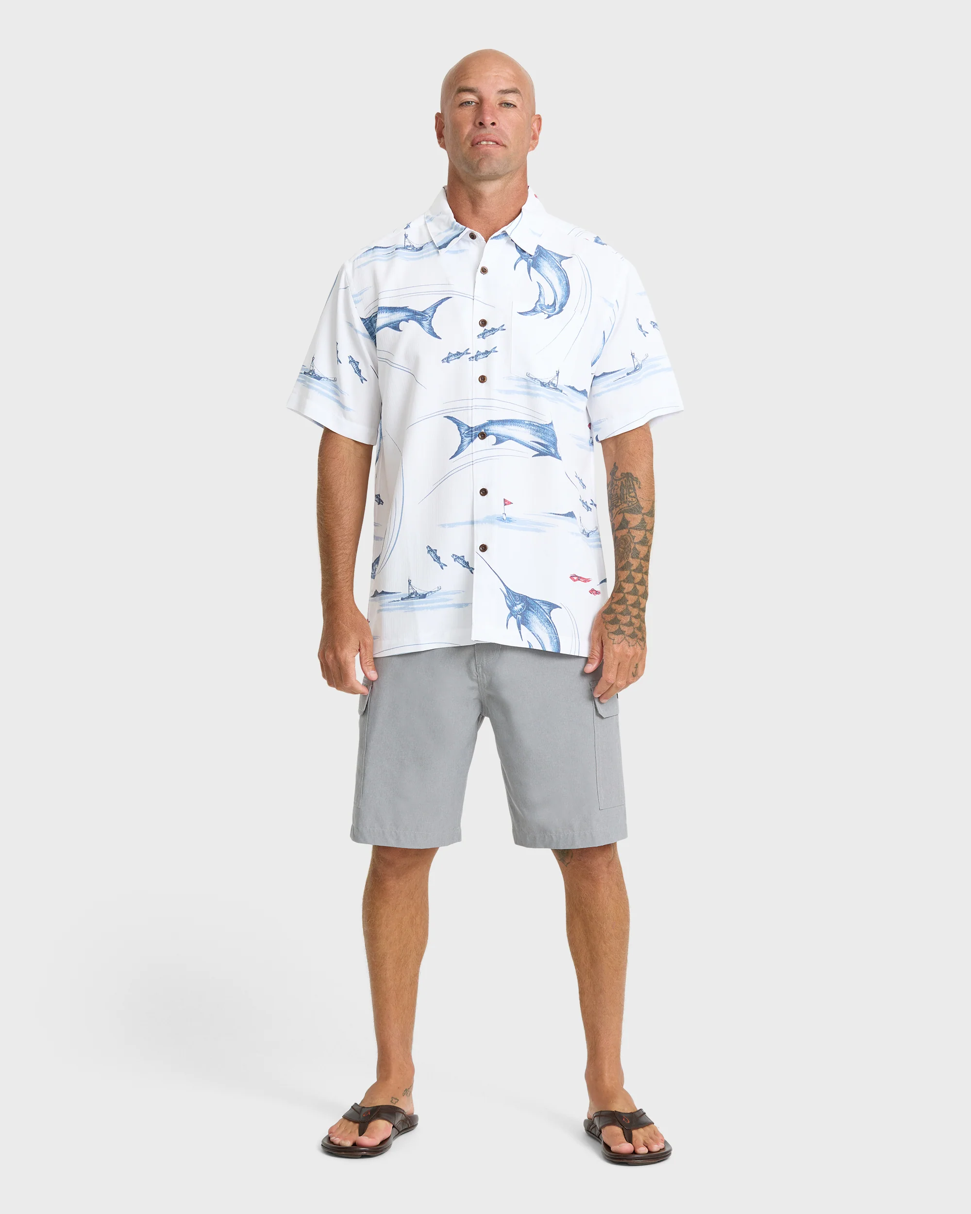 Waterman Fish On Short Sleeve Woven Shirt - White 6 Waterman Fish On Short Sleeve Woven Shirt - White