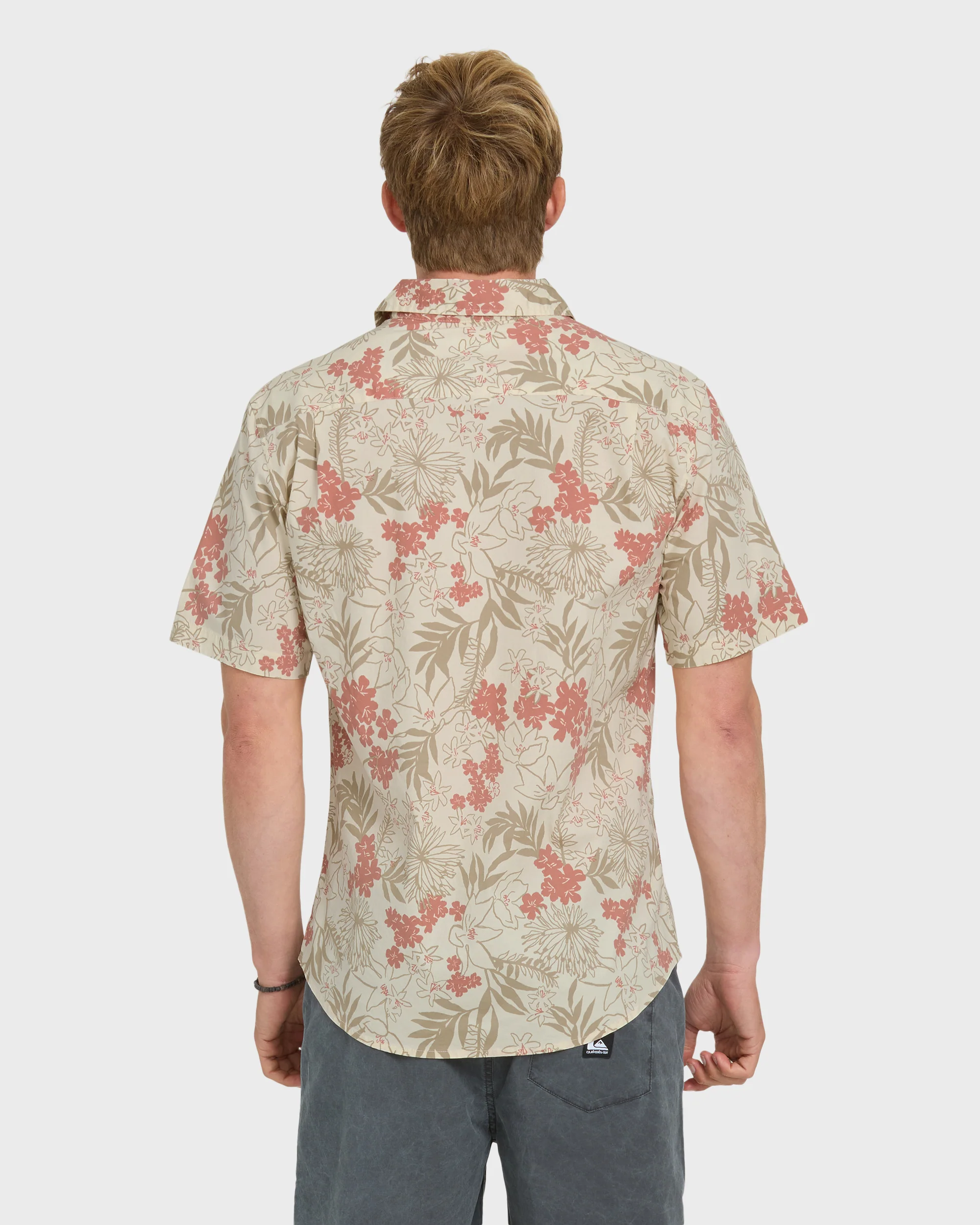 Jetty Bloom Classic Stretch Short Sleeve Woven Shirt - Bone White 2 Jetty Bloom Classic Stretch Short Sleeve Woven Shirt - Bone White