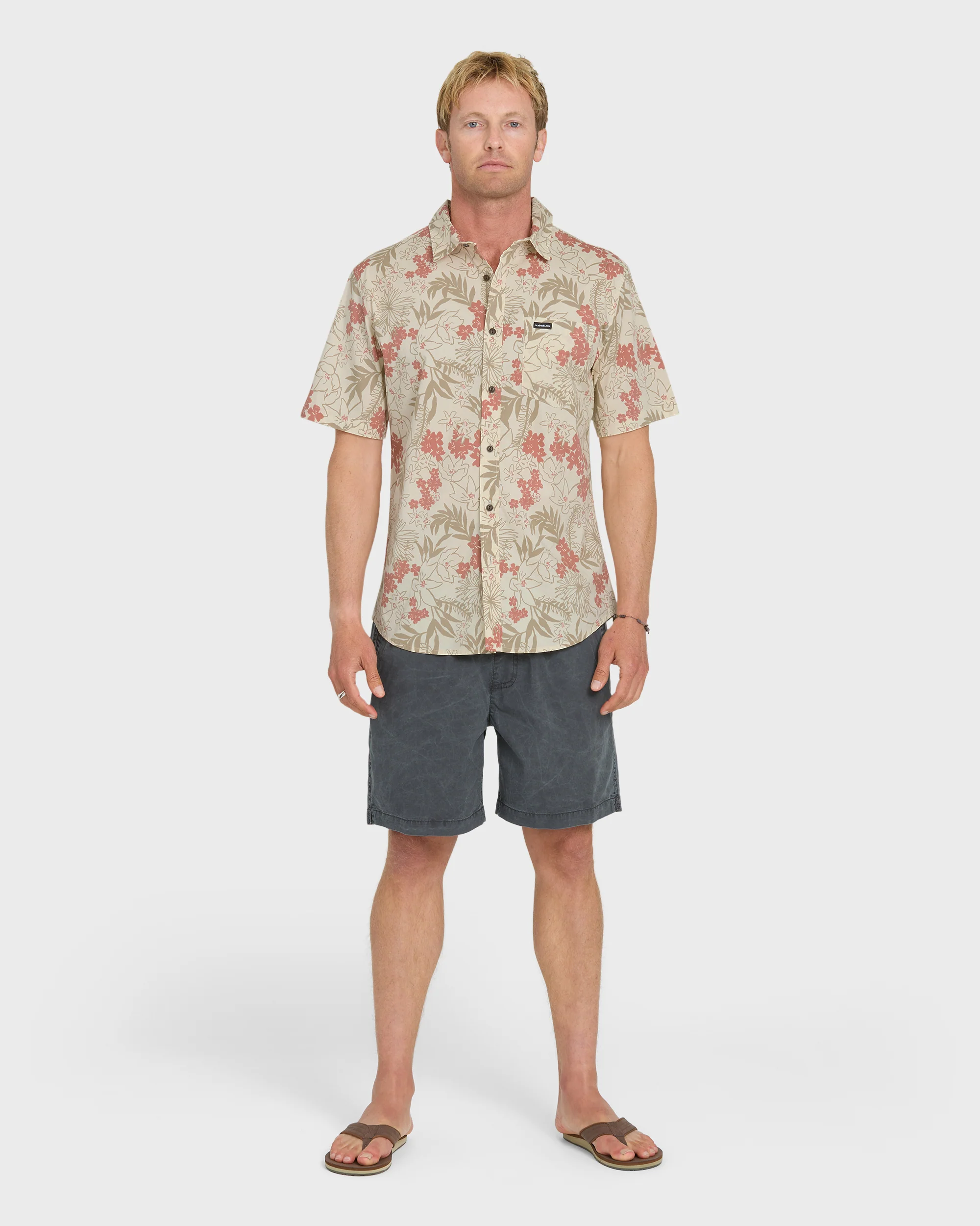 Jetty Bloom Classic Stretch Short Sleeve Woven Shirt - Bone White 4 Jetty Bloom Classic Stretch Short Sleeve Woven Shirt - Bone White