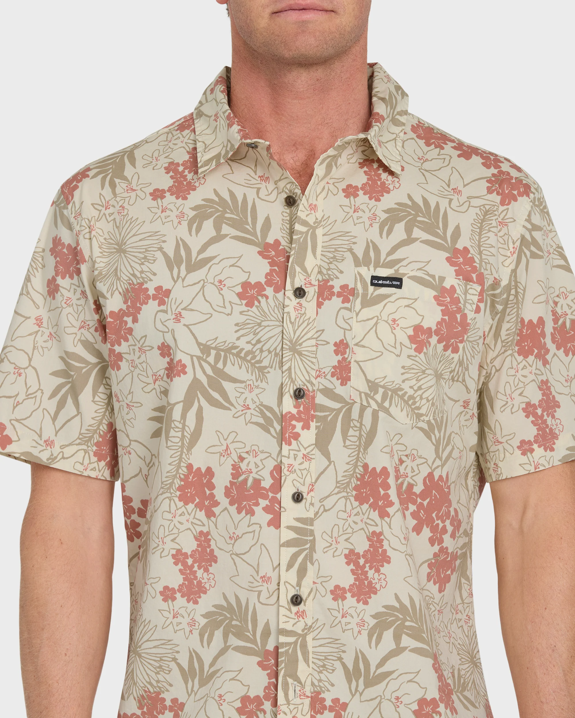Jetty Bloom Classic Stretch Short Sleeve Woven Shirt - Bone White 5 Jetty Bloom Classic Stretch Short Sleeve Woven Shirt - Bone White