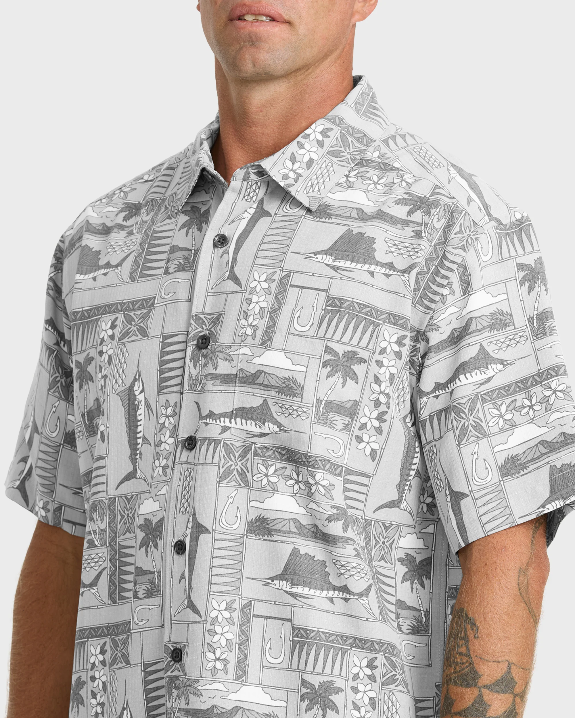 Waterman East Cape Short Sleeve Woven Shirt - Phantom 3 Waterman East Cape Short Sleeve Woven Shirt - Phantom