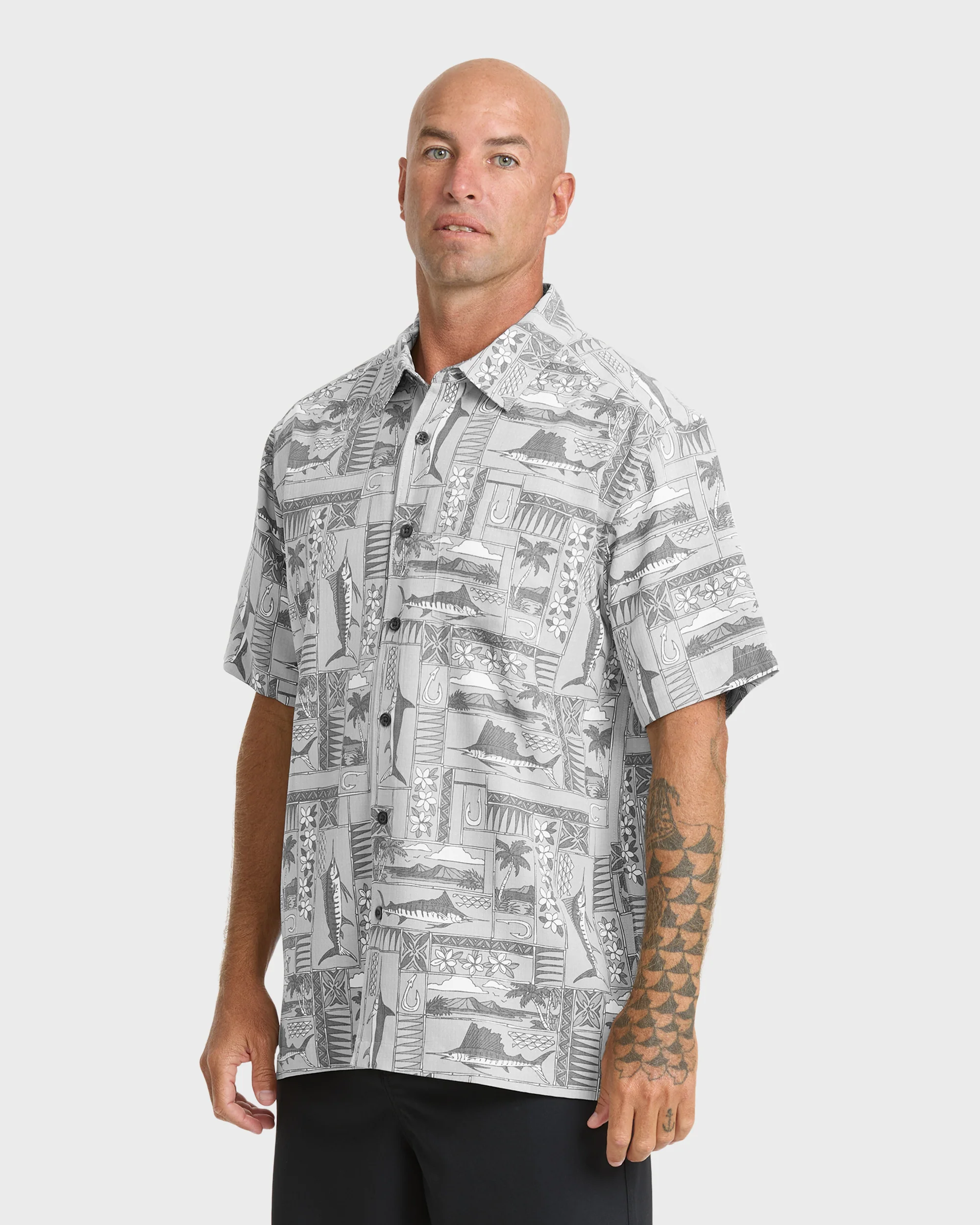 Waterman East Cape Short Sleeve Woven Shirt - Phantom 4 Waterman East Cape Short Sleeve Woven Shirt - Phantom