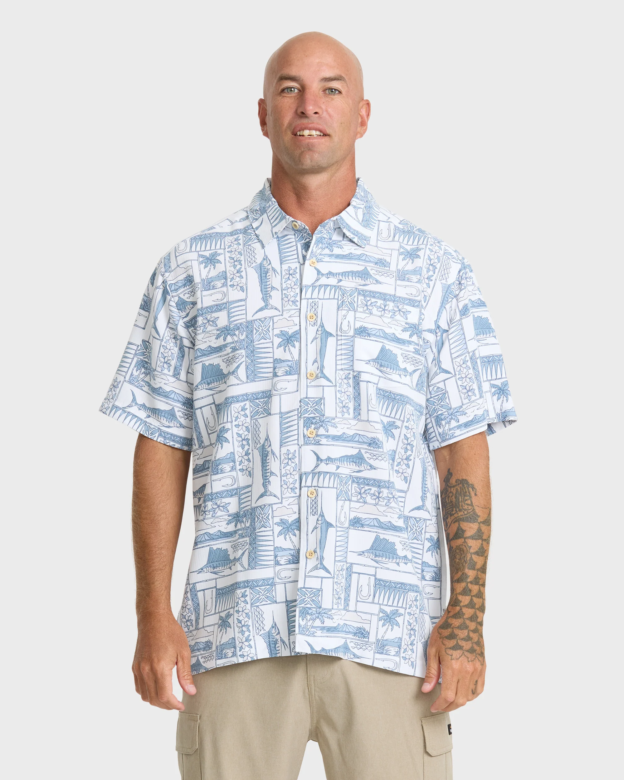 Waterman East Cape Short Sleeve Woven Shirt - White 1 Waterman East Cape Short Sleeve Woven Shirt - White