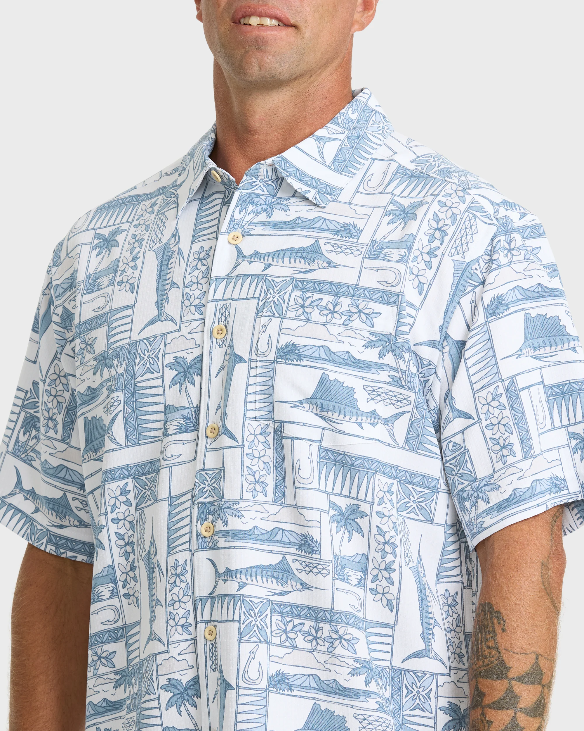 Waterman East Cape Short Sleeve Woven Shirt - White 3 Waterman East Cape Short Sleeve Woven Shirt - White