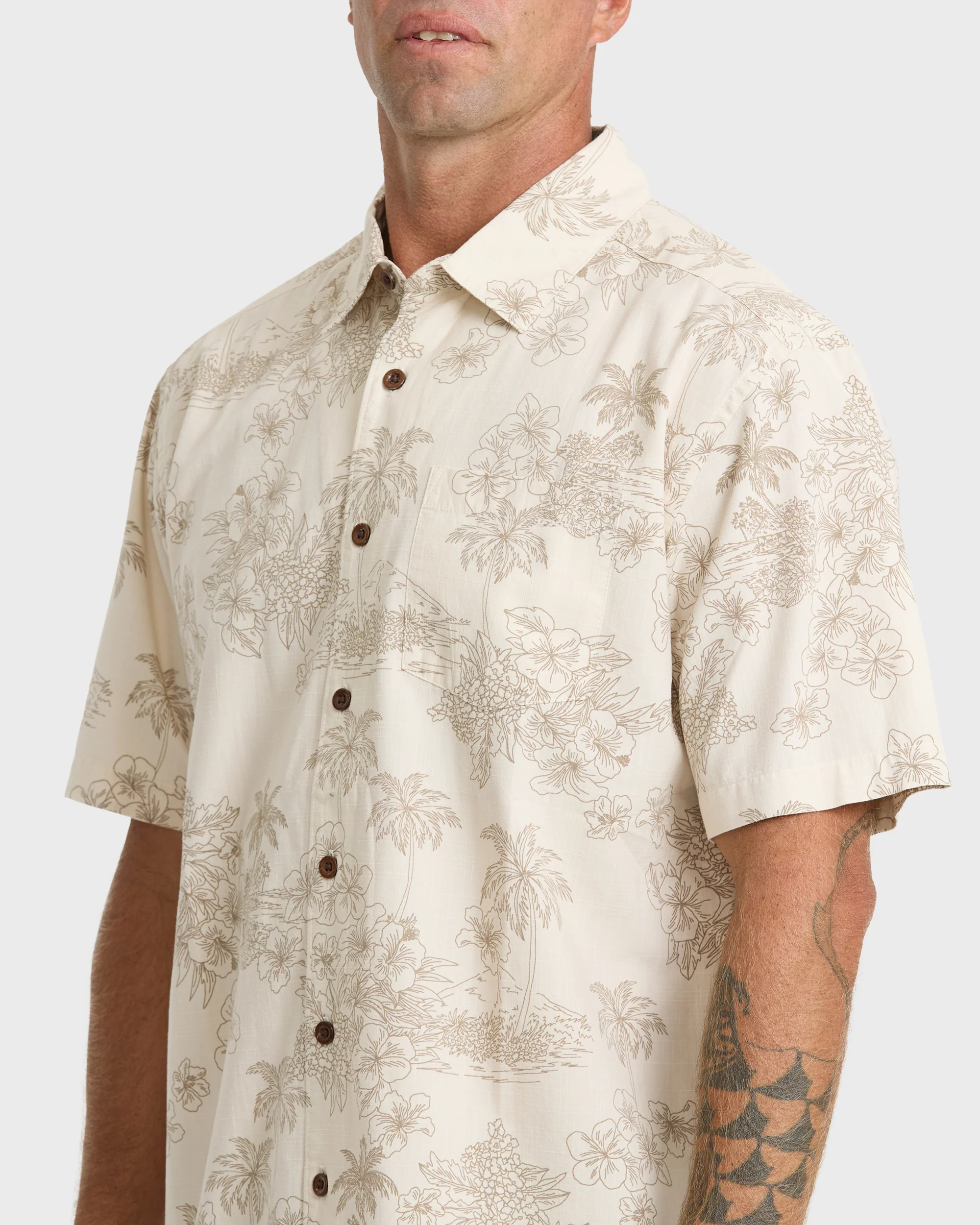 Waterman Island Vibes Short Sleeve Woven Shirt - Moonbeam 3 Waterman Island Vibes Short Sleeve Woven Shirt - Moonbeam