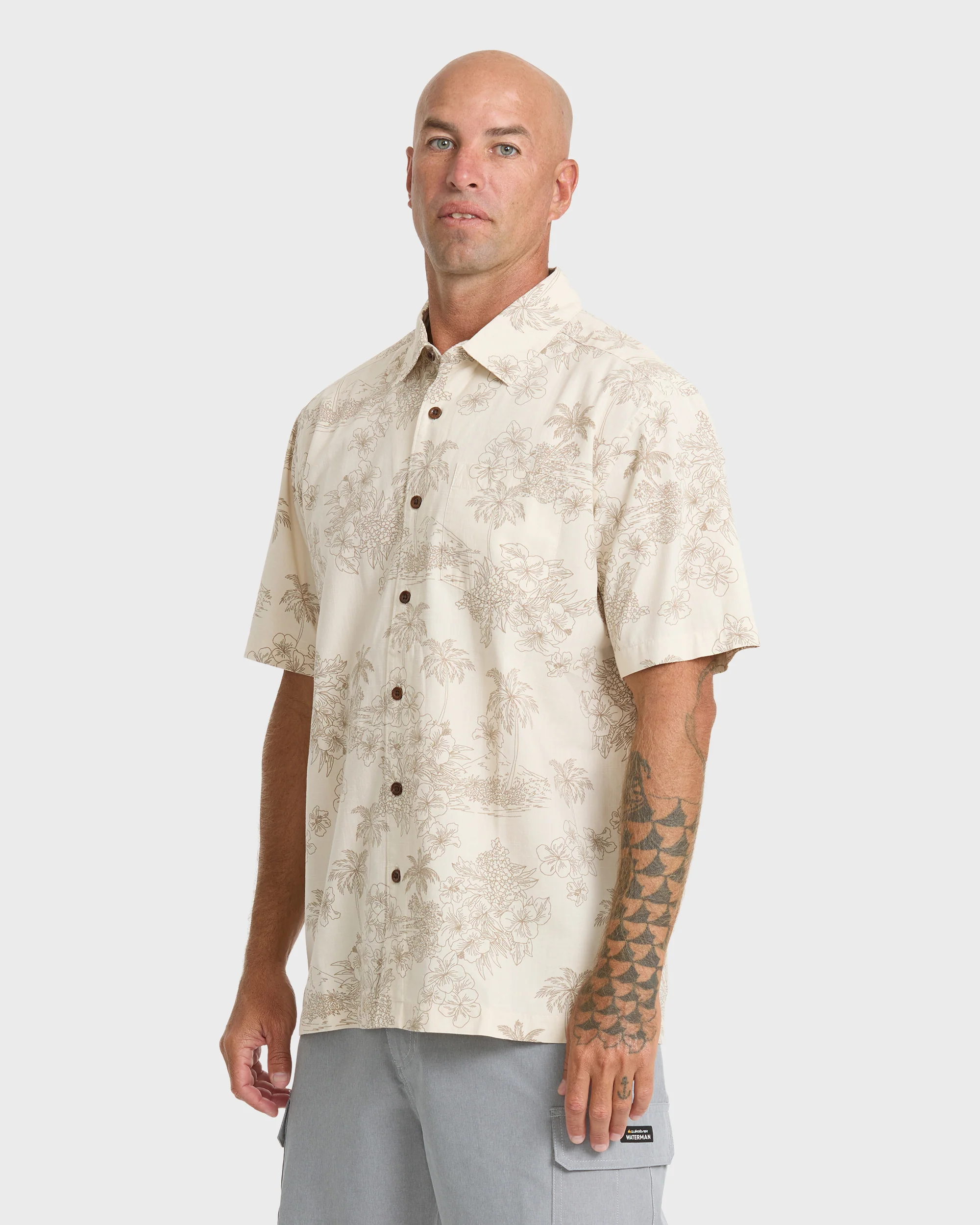 Waterman Island Vibes Short Sleeve Woven Shirt - Moonbeam 4 Waterman Island Vibes Short Sleeve Woven Shirt - Moonbeam