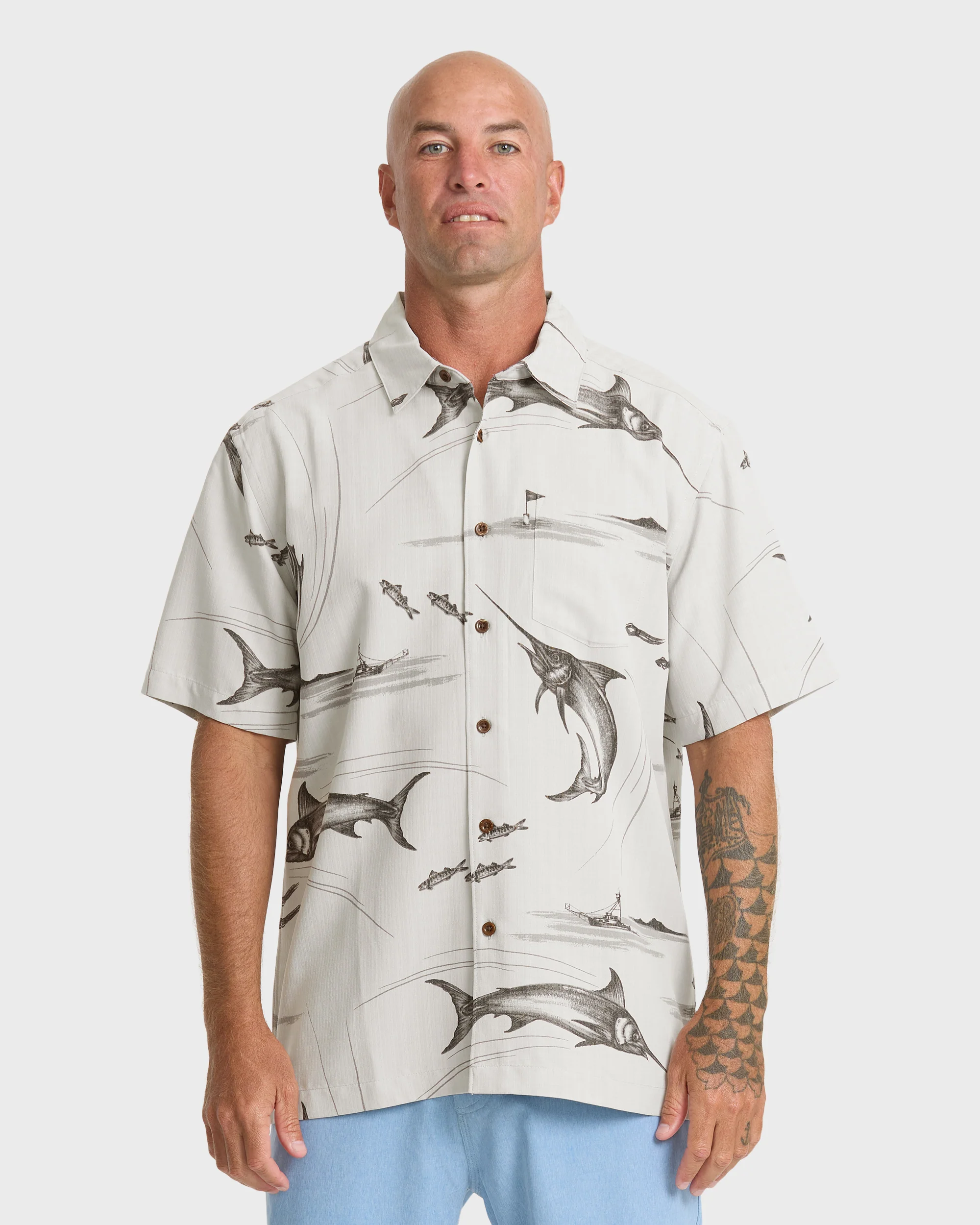 Waterman Fish On Short Sleeve Woven Shirt - High Rise 1 Waterman Fish On Short Sleeve Woven Shirt - High Rise