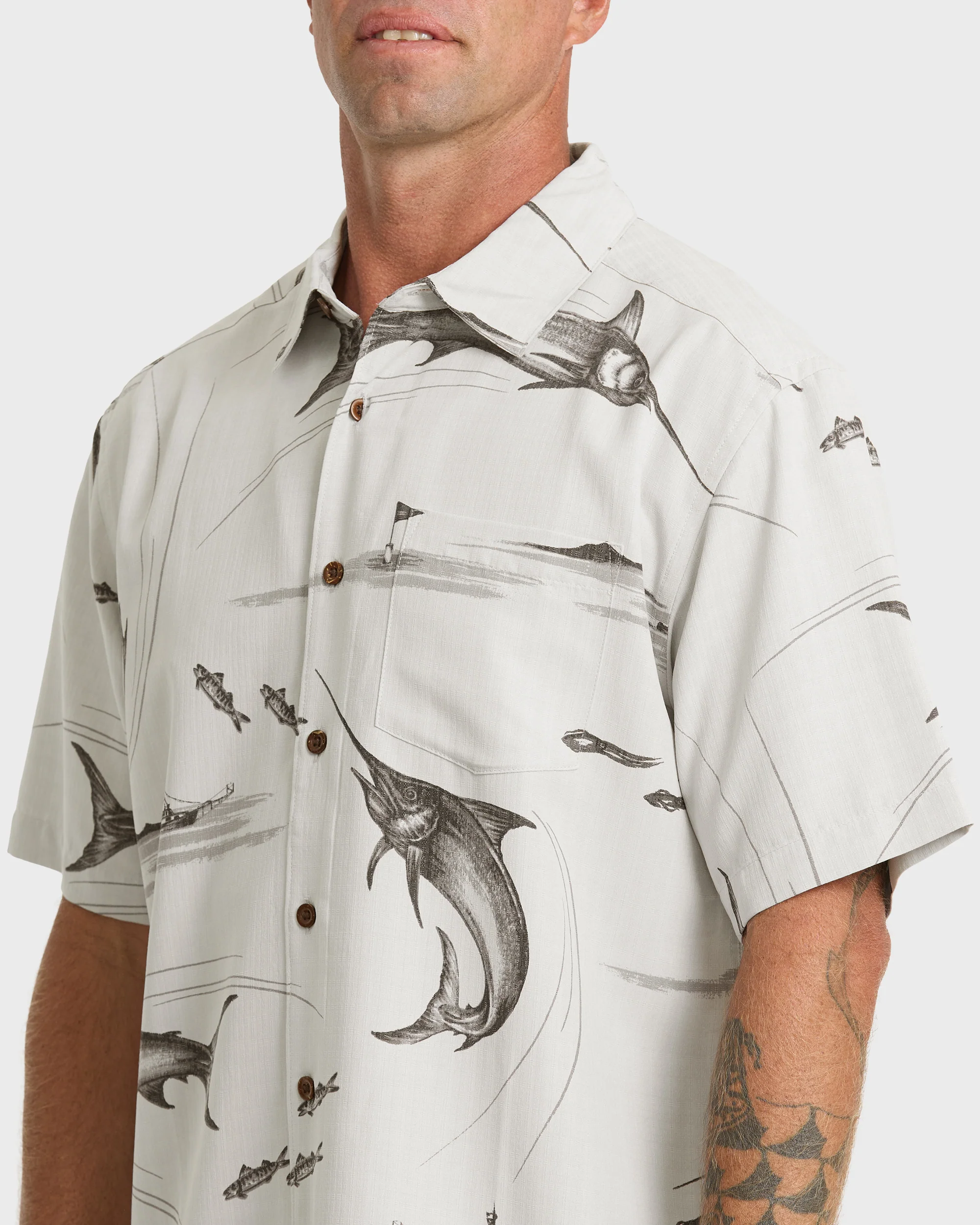 Waterman Fish On Short Sleeve Woven Shirt - High Rise 3 Waterman Fish On Short Sleeve Woven Shirt - High Rise
