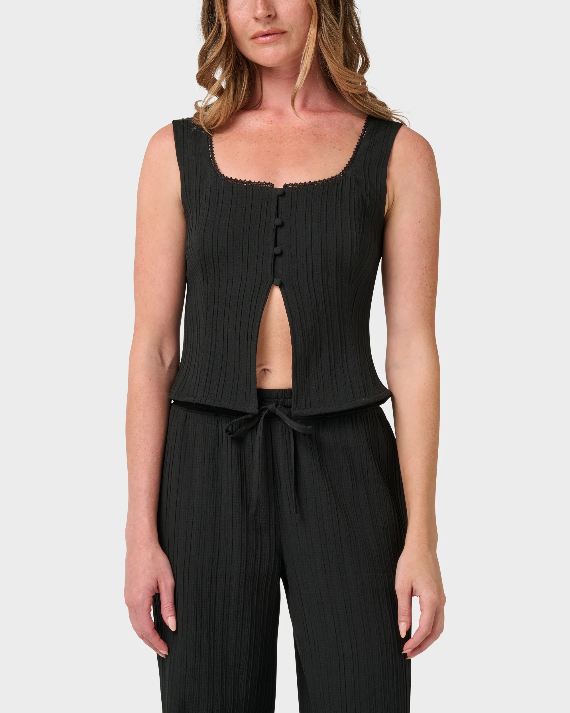 Maci Solid Textured Tank Top