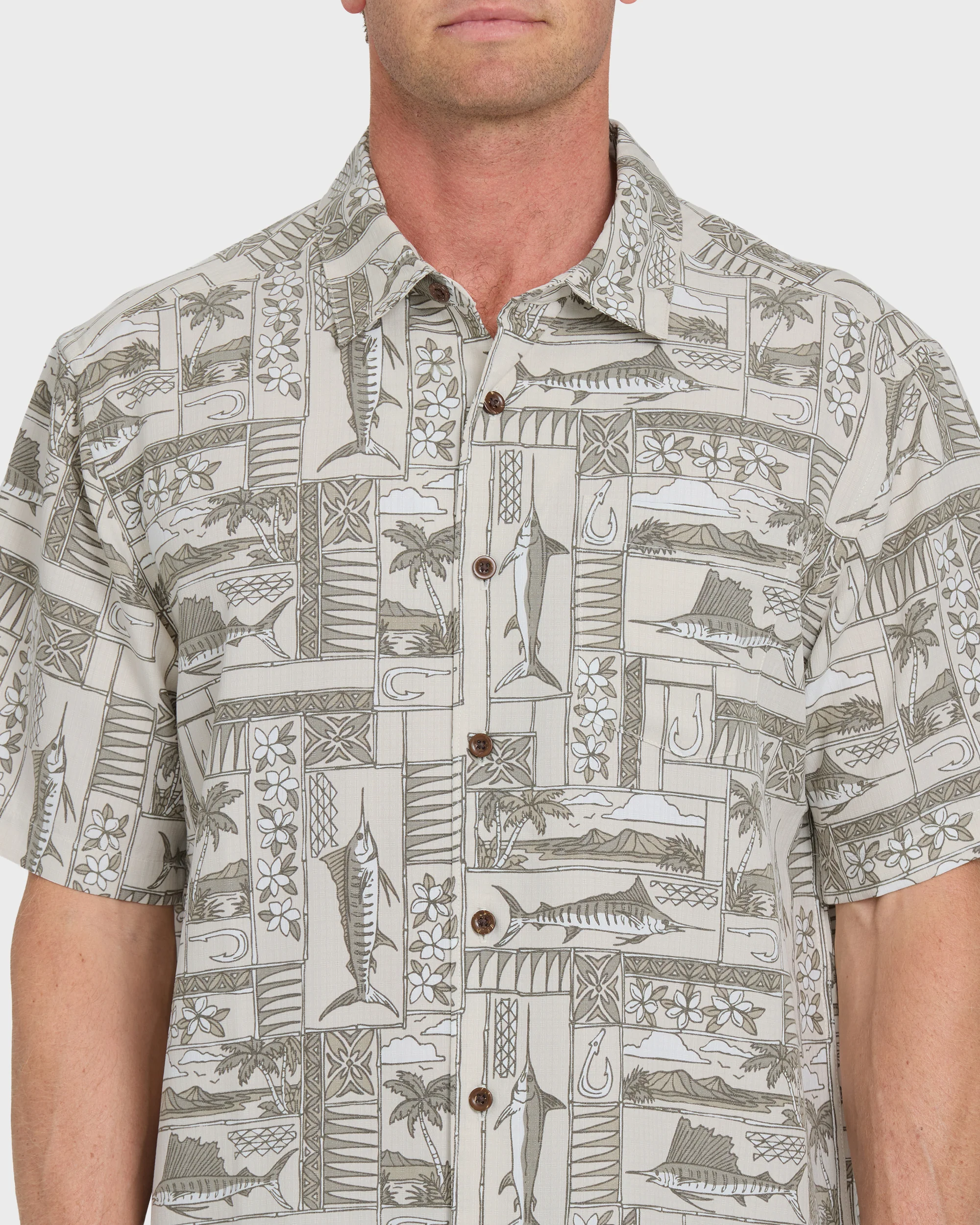 Waterman East Cape Short Sleeve Woven Shirt - Moonbeam 5 Waterman East Cape Short Sleeve Woven Shirt - Moonbeam