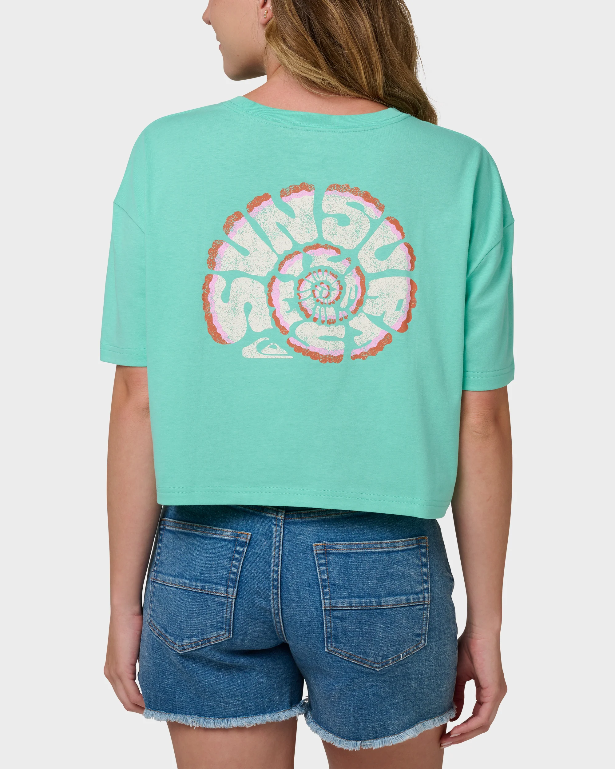 Surf Sun Smile Short Sleeve Cropped Boyfriend T-Shirt 2 Surf Sun Smile Short Sleeve Cropped Boyfriend T-Shirt