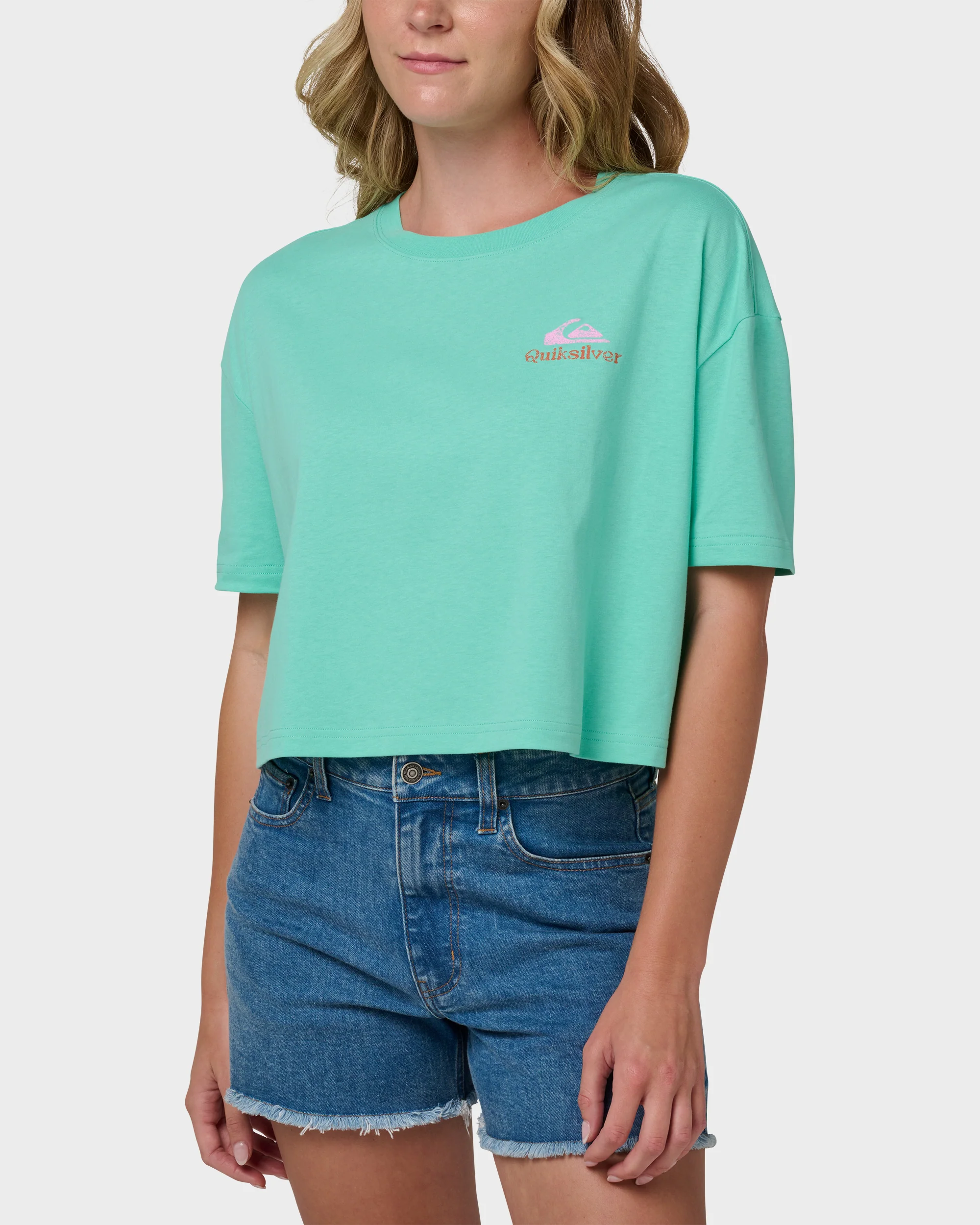 Surf Sun Smile Short Sleeve Cropped Boyfriend T-Shirt 3 Surf Sun Smile Short Sleeve Cropped Boyfriend T-Shirt