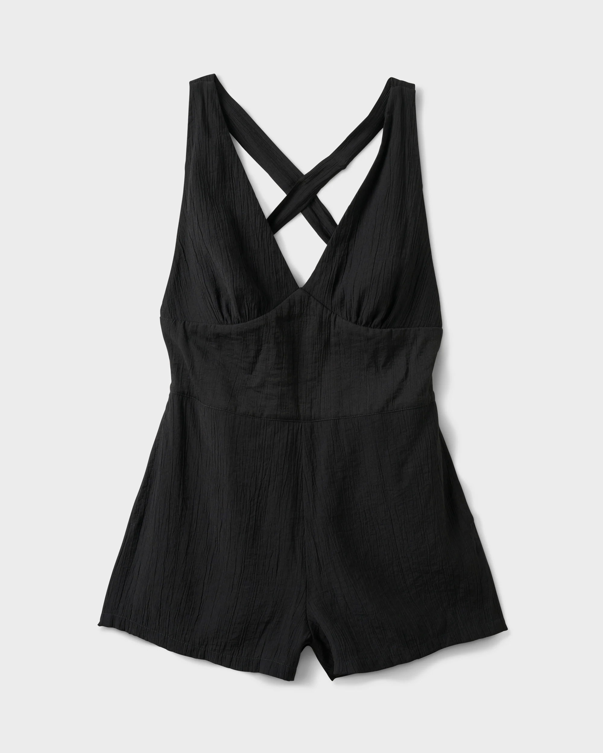 Tezza Solid Textured Tie Romper 6 Tezza Solid Textured Tie Romper