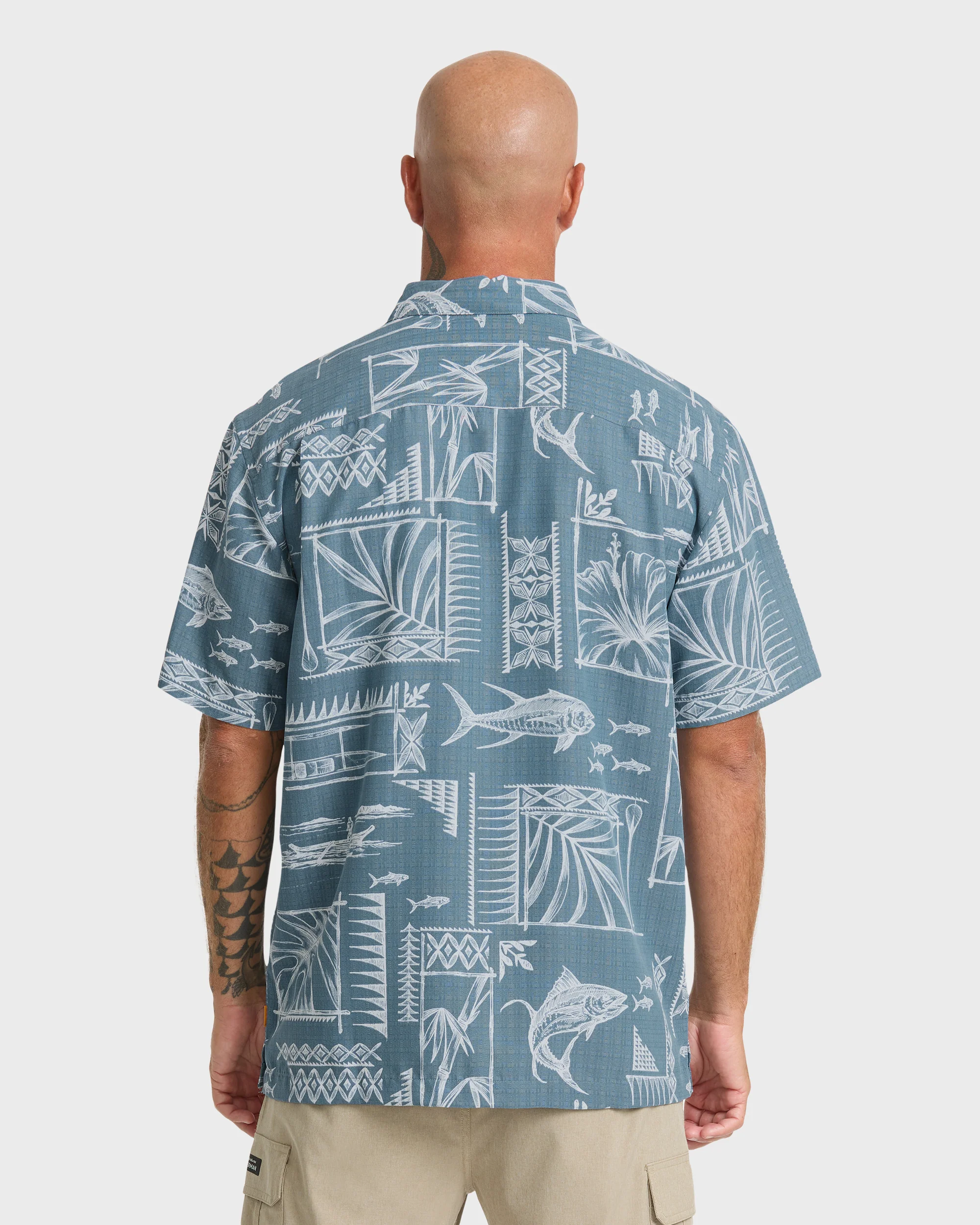 Waterman Paradise Bay Short Sleeve Woven Shirt - Real Teal 2 Waterman Paradise Bay Short Sleeve Woven Shirt - Real Teal