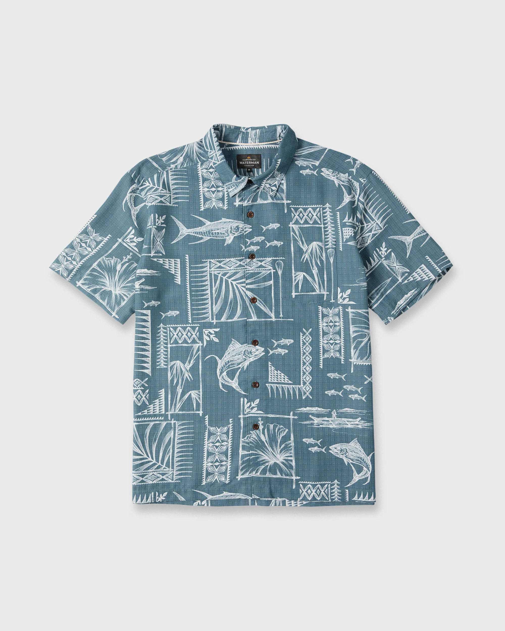 Waterman Paradise Bay Short Sleeve Woven Shirt - Real Teal 6 Waterman Paradise Bay Short Sleeve Woven Shirt - Real Teal