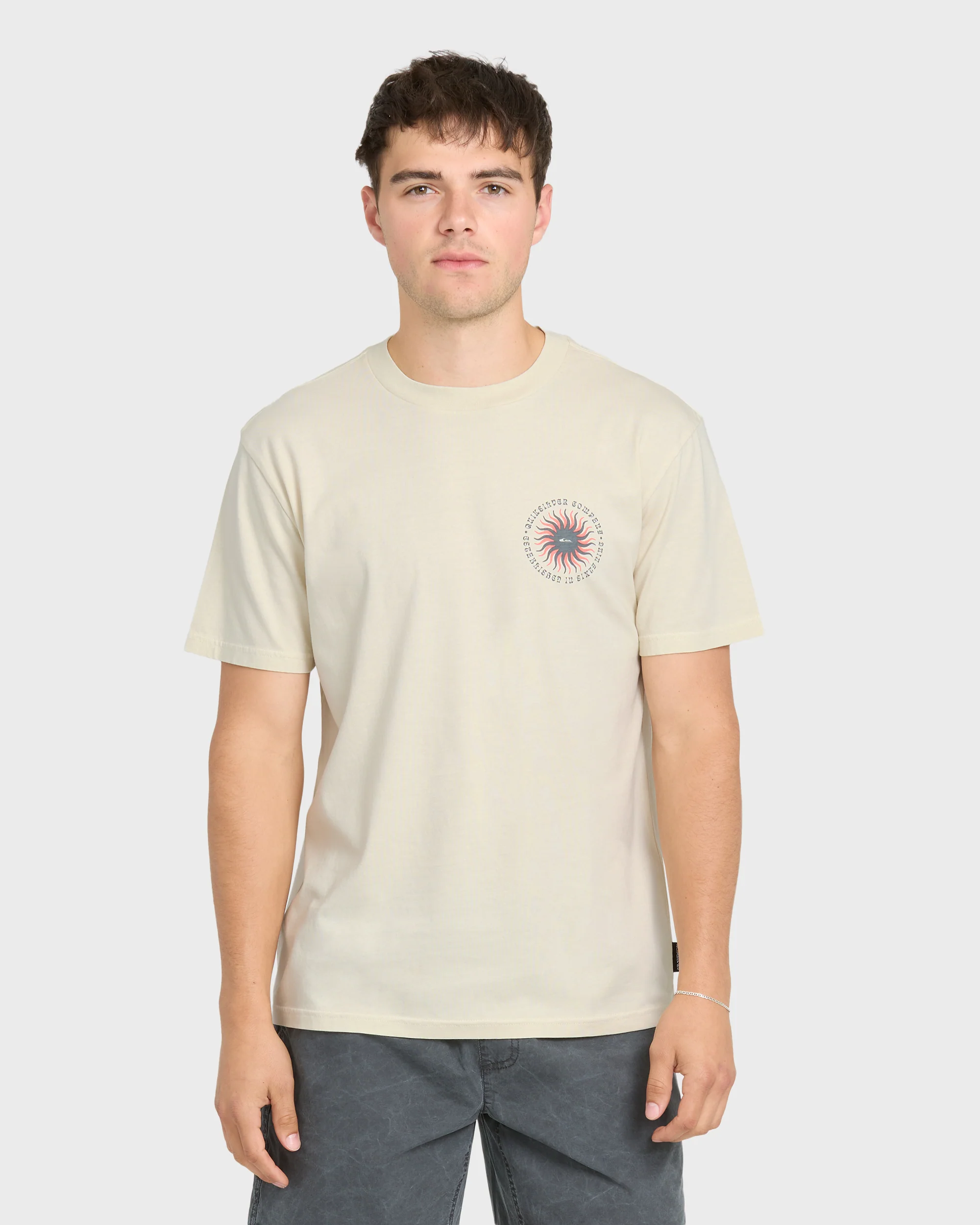 Sunny Day Pigment Dye Short Sleeve Cotton T-Shirt - Silver Birch 1 Sunny Day Pigment Dye Short Sleeve Cotton T-Shirt - Silver Birch