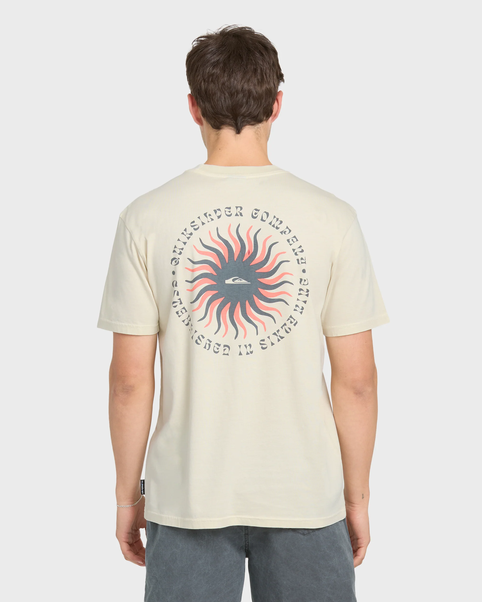 Sunny Day Pigment Dye Short Sleeve Cotton T-Shirt - Silver Birch 2 Sunny Day Pigment Dye Short Sleeve Cotton T-Shirt - Silver Birch