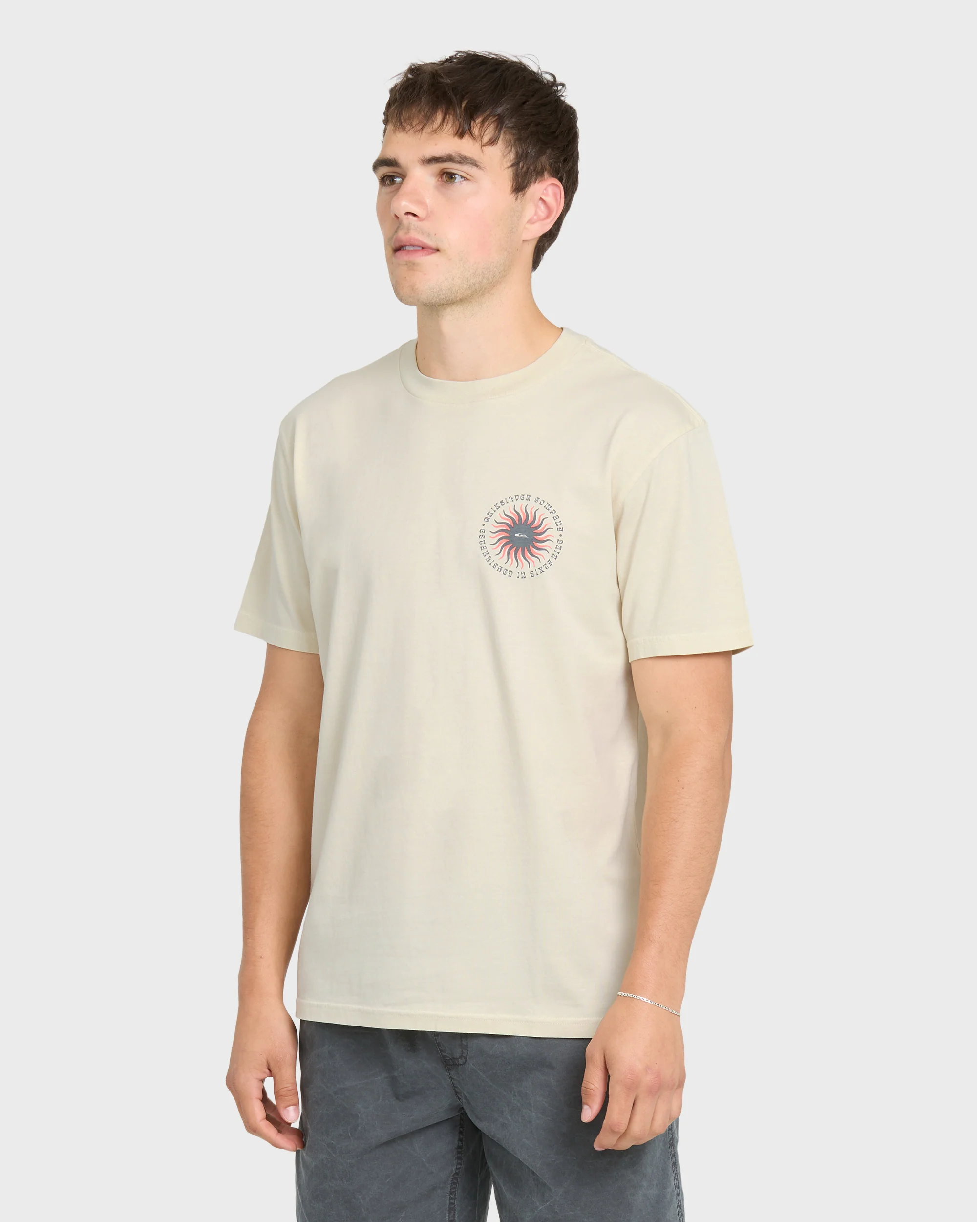 Sunny Day Pigment Dye Short Sleeve Cotton T-Shirt - Silver Birch 3 Sunny Day Pigment Dye Short Sleeve Cotton T-Shirt - Silver Birch