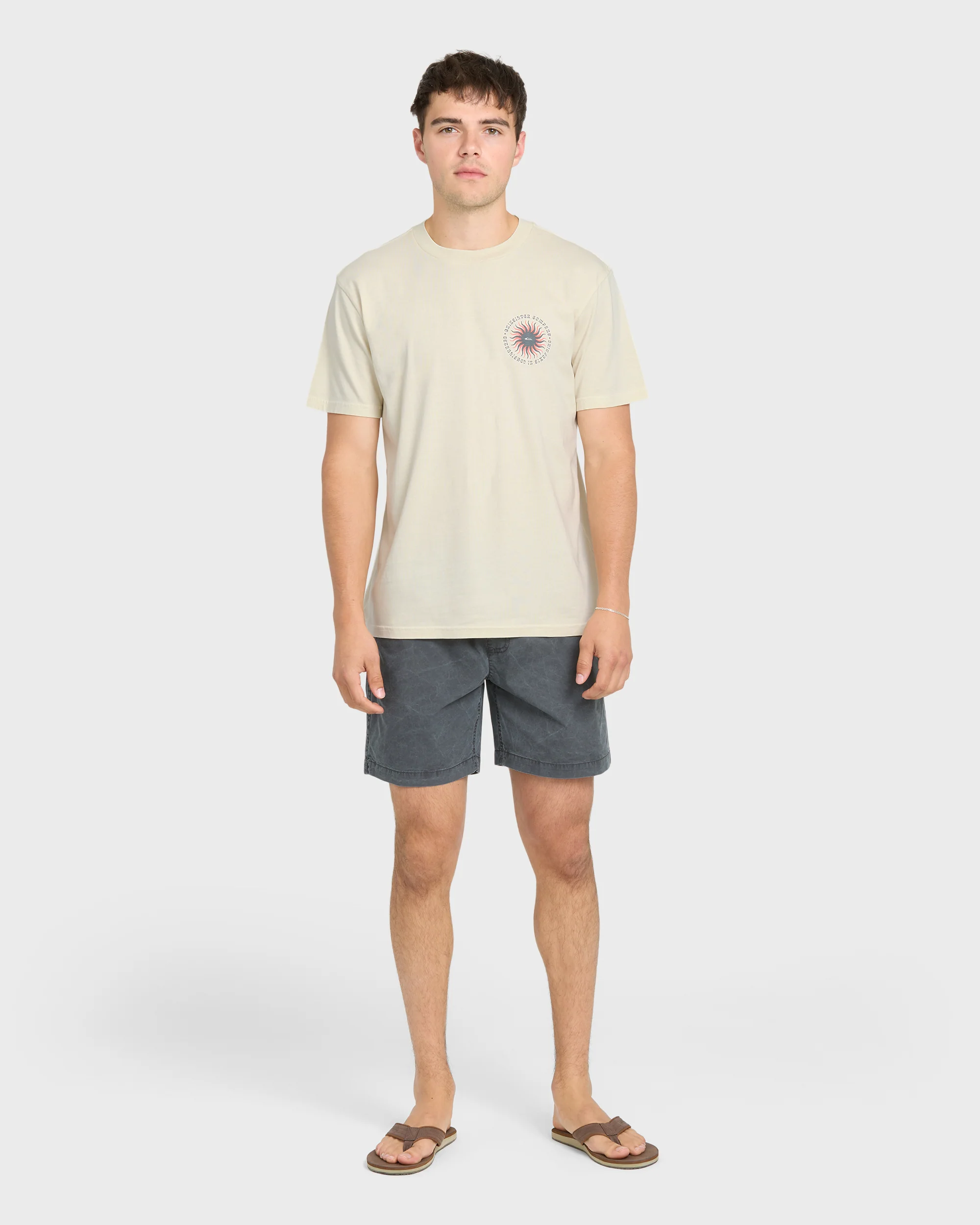 Sunny Day Pigment Dye Short Sleeve Cotton T-Shirt - Silver Birch 4 Sunny Day Pigment Dye Short Sleeve Cotton T-Shirt - Silver Birch