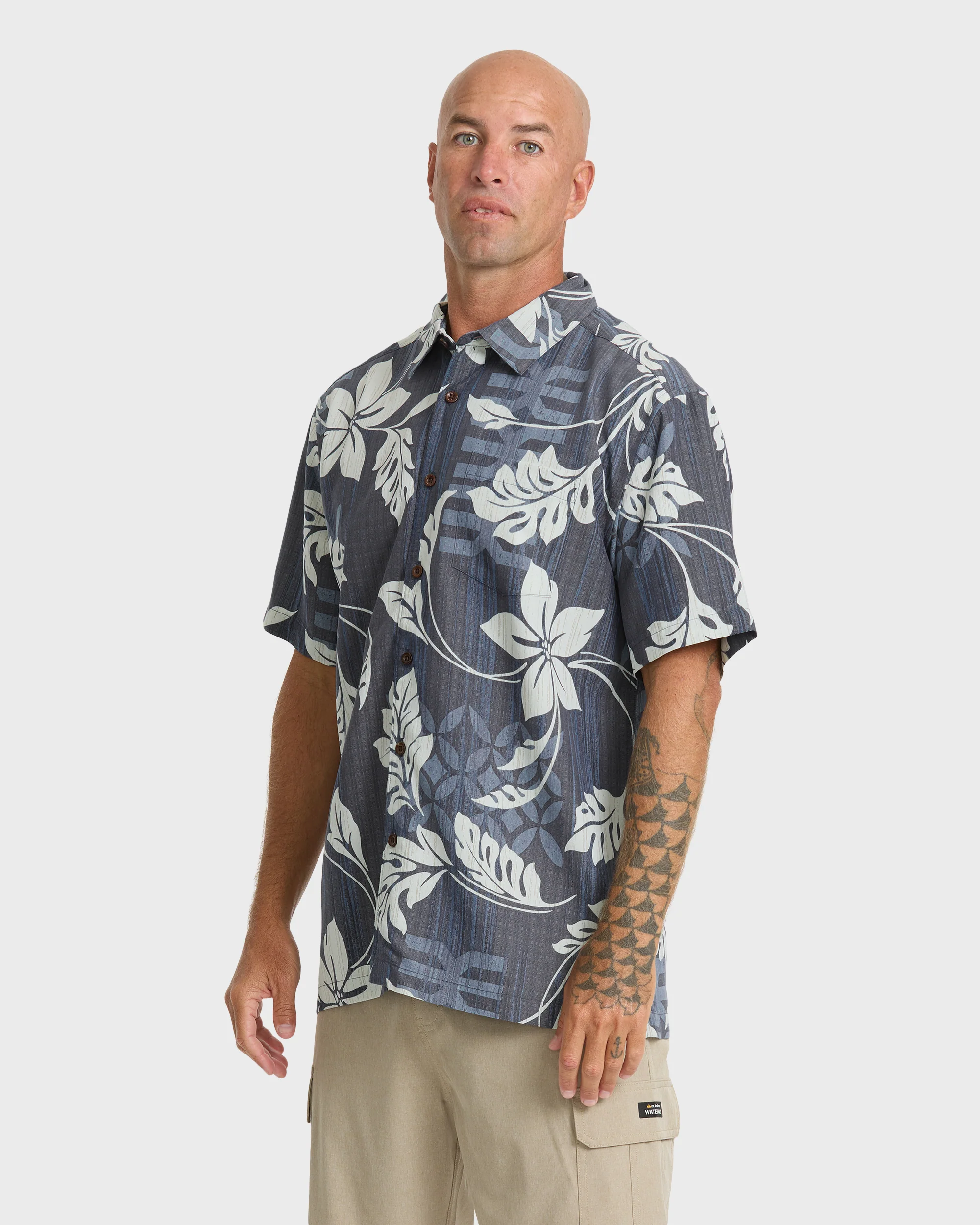 Waterman Tropic Bloom Short Sleeve Woven Shirt - Dark Denim 4 Waterman Tropic Bloom Short Sleeve Woven Shirt - Dark Denim