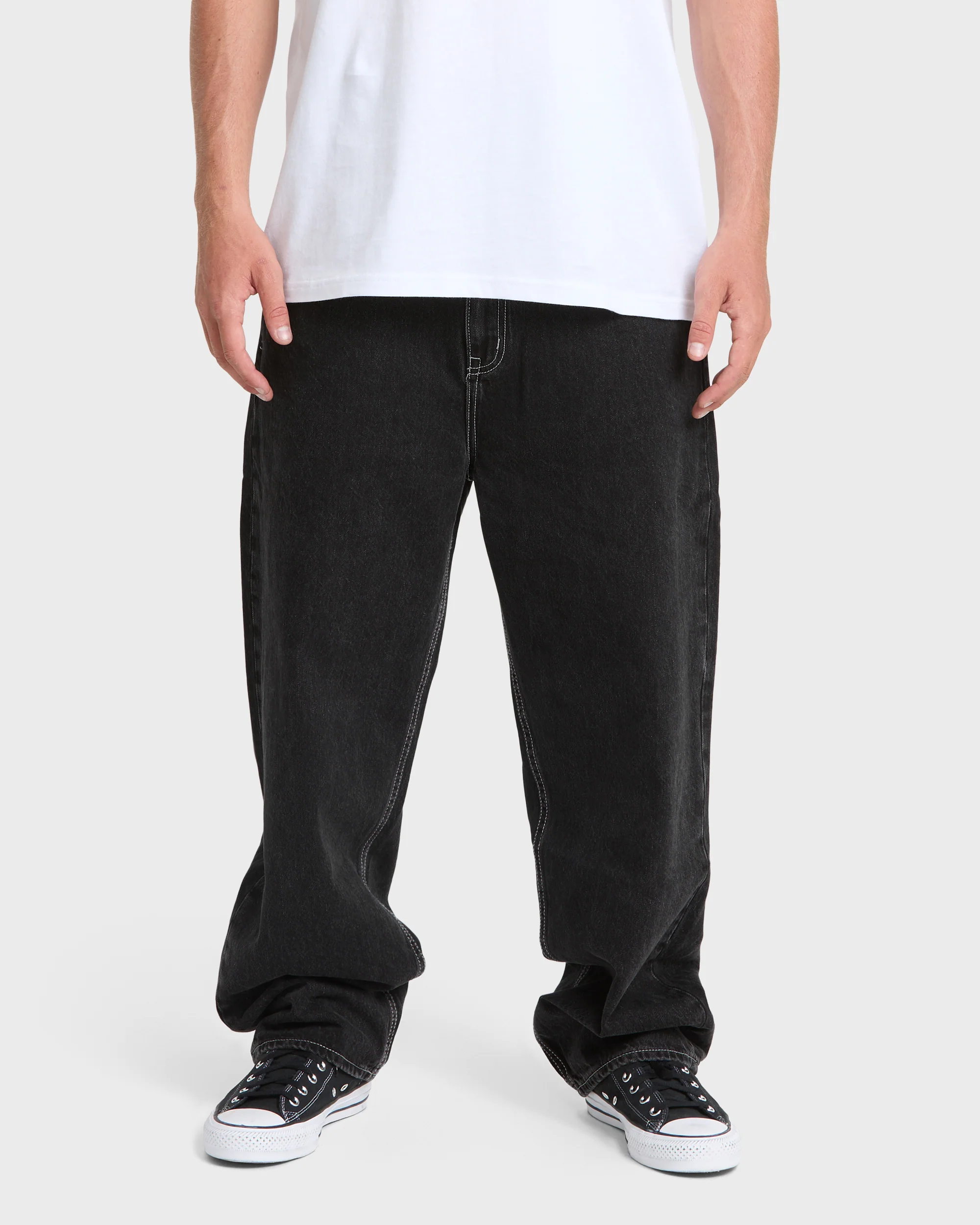 Baggy Denim Pants - Black Wash