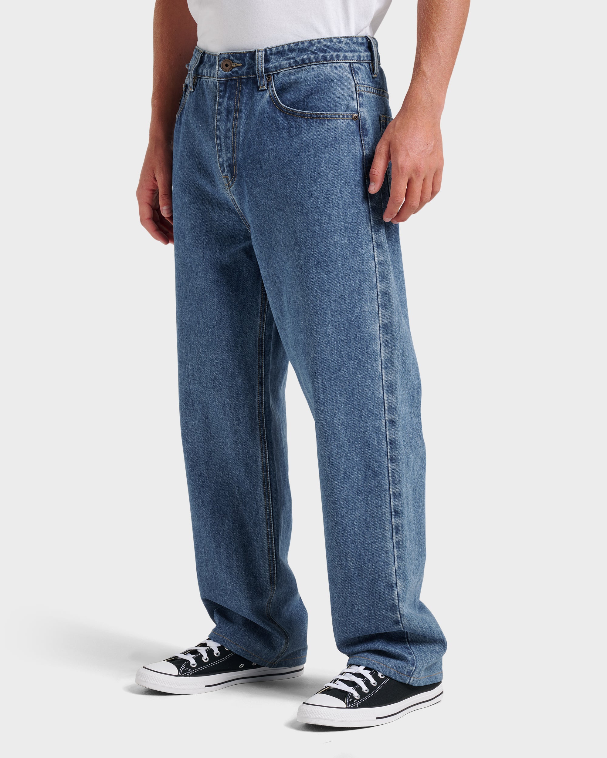Baggy Denim Pants - Medium Indigo 3 Baggy Denim Pants - Medium Indigo