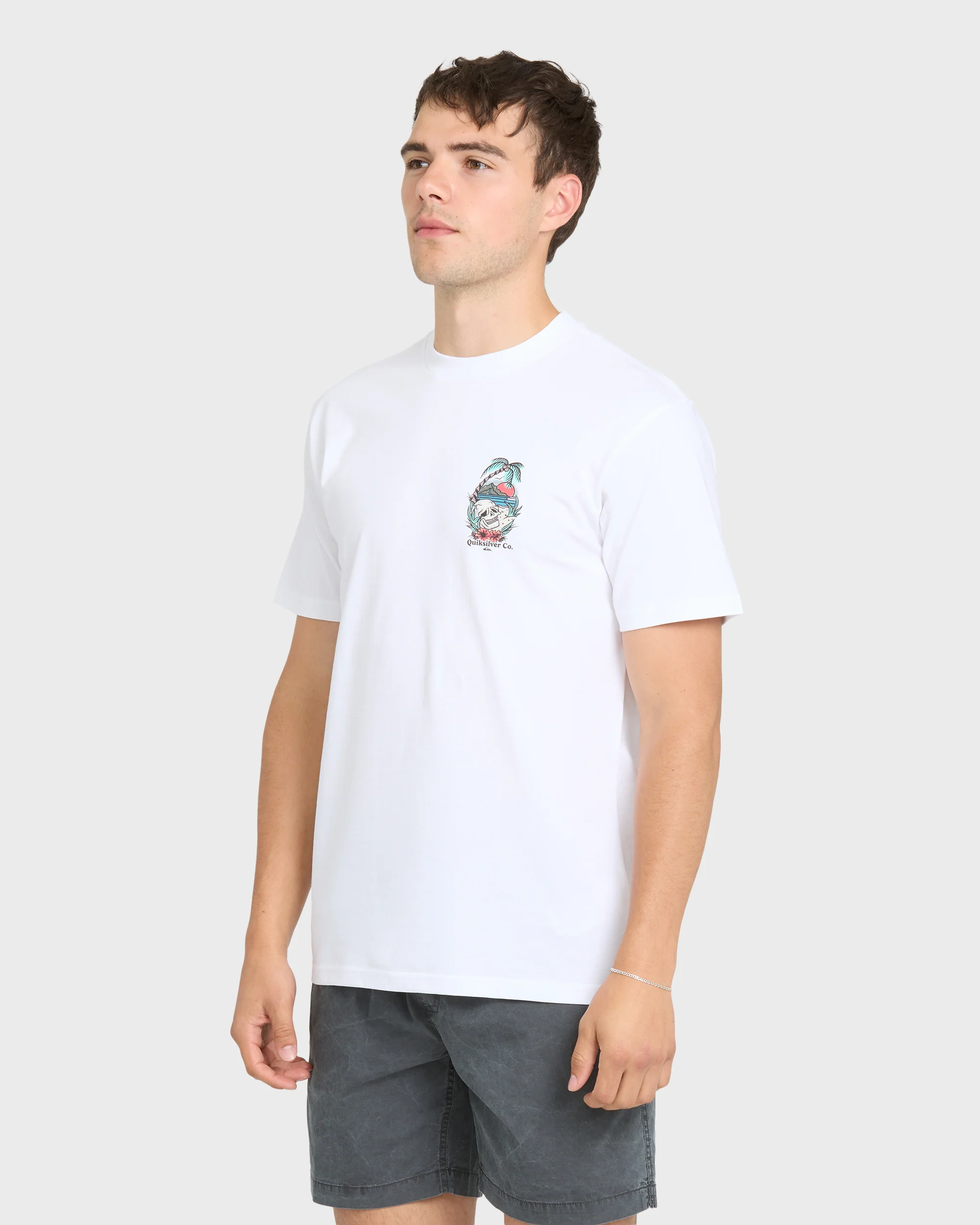 Staycation Short Sleeve Cotton T-Shirt - White 3 Staycation Short Sleeve Cotton T-Shirt - White