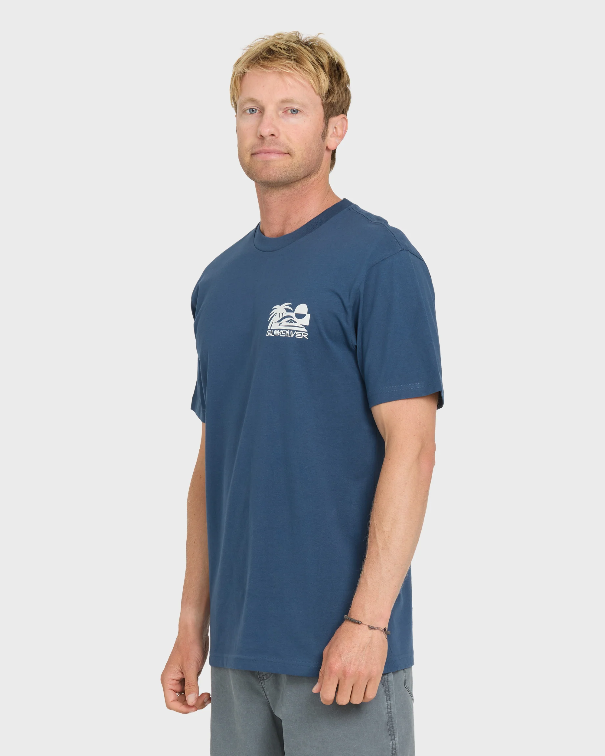 Reverse Cut Classic Short Sleeve Cotton T-Shirt - Dark Denim 3 Reverse Cut Classic Short Sleeve Cotton T-Shirt - Dark Denim