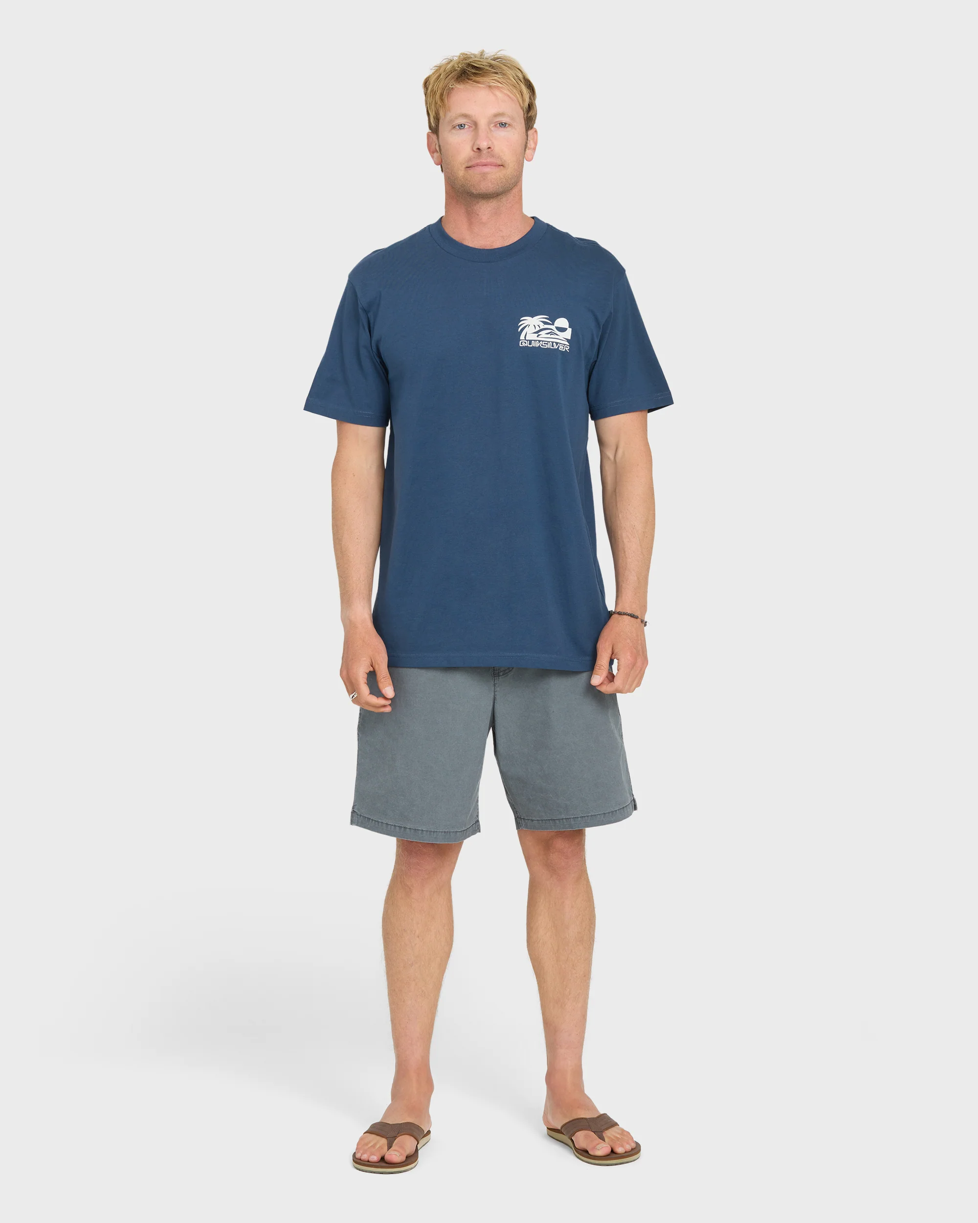 Reverse Cut Classic Short Sleeve Cotton T-Shirt - Dark Denim 4 Reverse Cut Classic Short Sleeve Cotton T-Shirt - Dark Denim