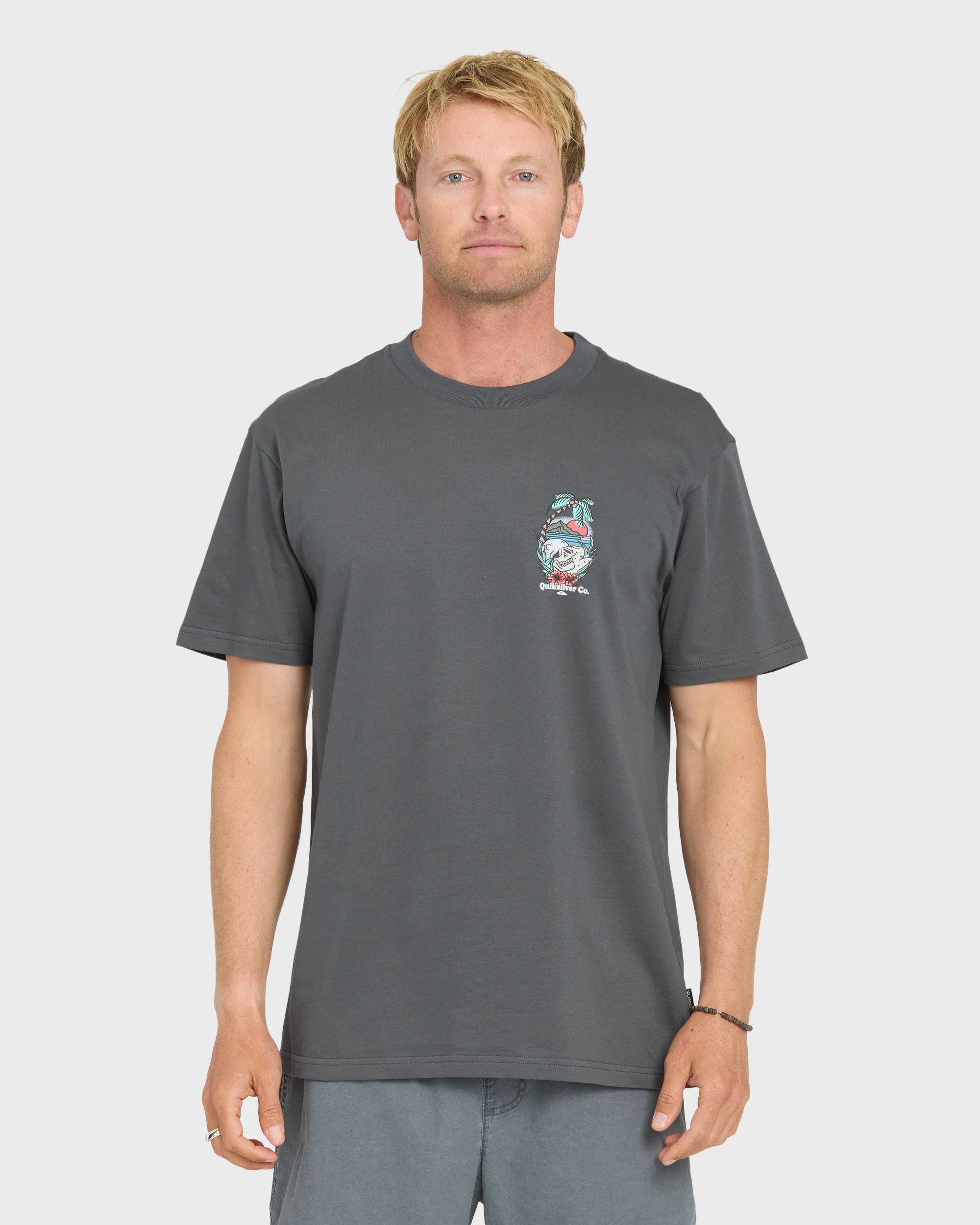 Staycation Short Sleeve Cotton T-Shirt - Iron Gate
