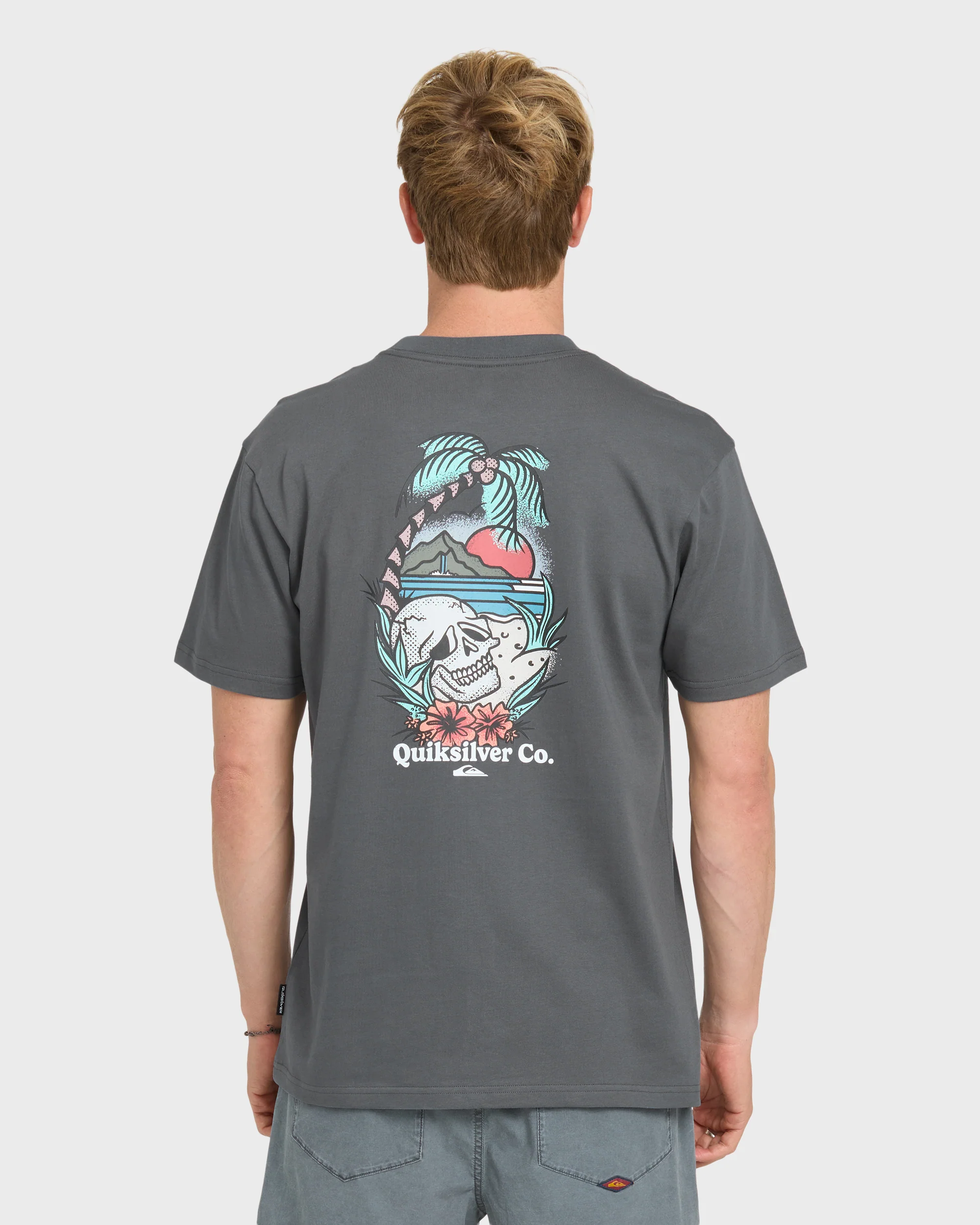 Staycation Short Sleeve Cotton T-Shirt - Iron Gate 2 Staycation Short Sleeve Cotton T-Shirt - Iron Gate