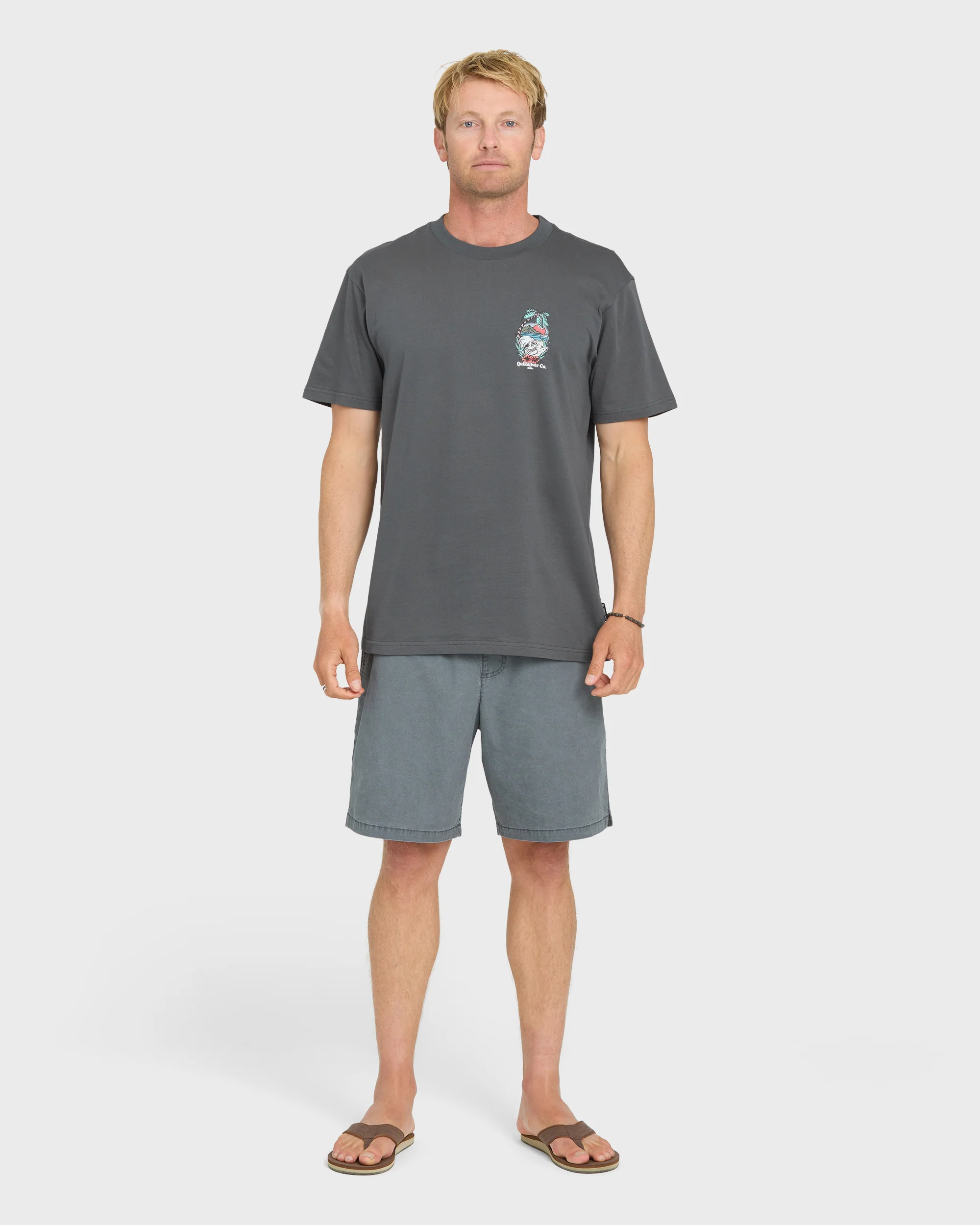 Staycation Short Sleeve Cotton T-Shirt - Iron Gate 4 Staycation Short Sleeve Cotton T-Shirt - Iron Gate