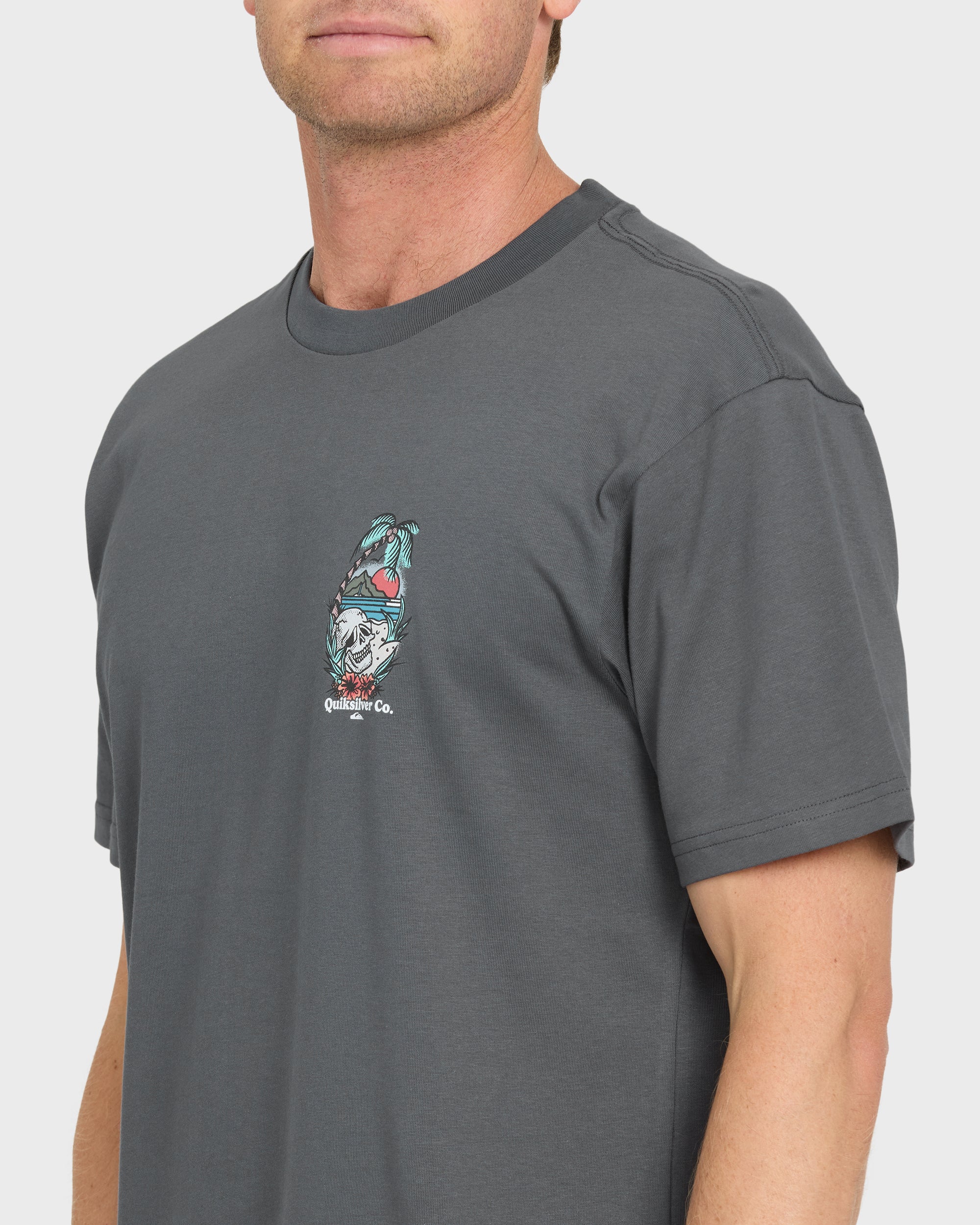 Staycation Short Sleeve Cotton T-Shirt - Iron Gate 5 Staycation Short Sleeve Cotton T-Shirt - Iron Gate